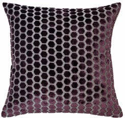 Malini Jorvik Hex Velvet Aubergine Square Cushion 56x56
