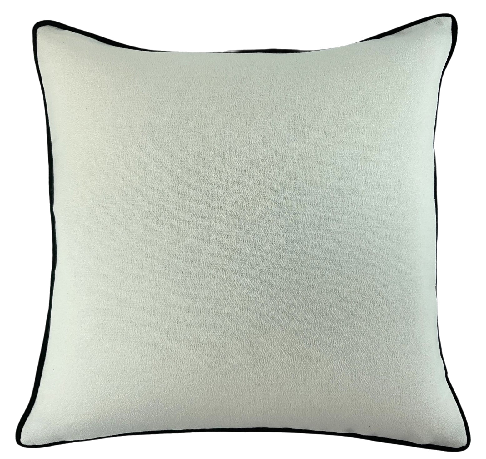 Malini Lge Slub Cm With Blackpiping & Black Rev Square Cushion 56x56