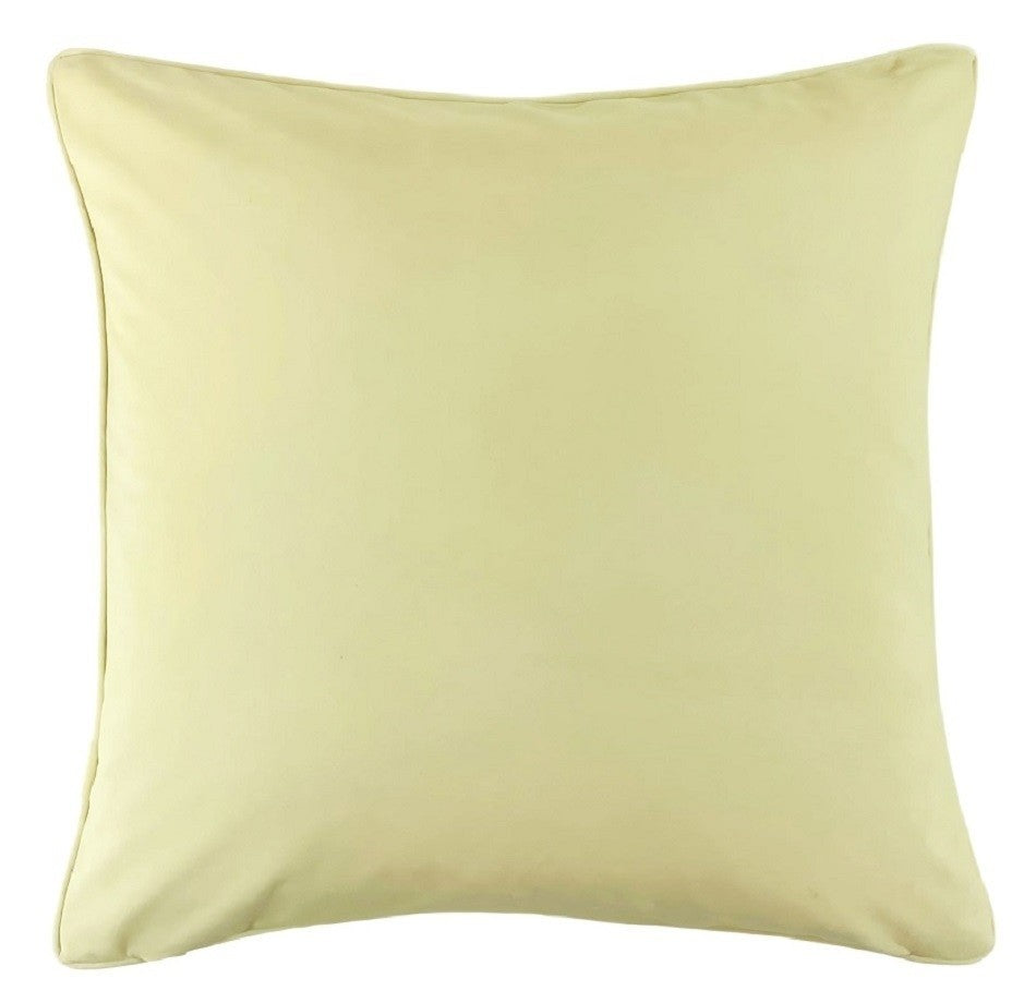 LGE SLUB CREAM  WITH BUTTERCUPPIPING  AND BUTTERCUP REV 56 X 56