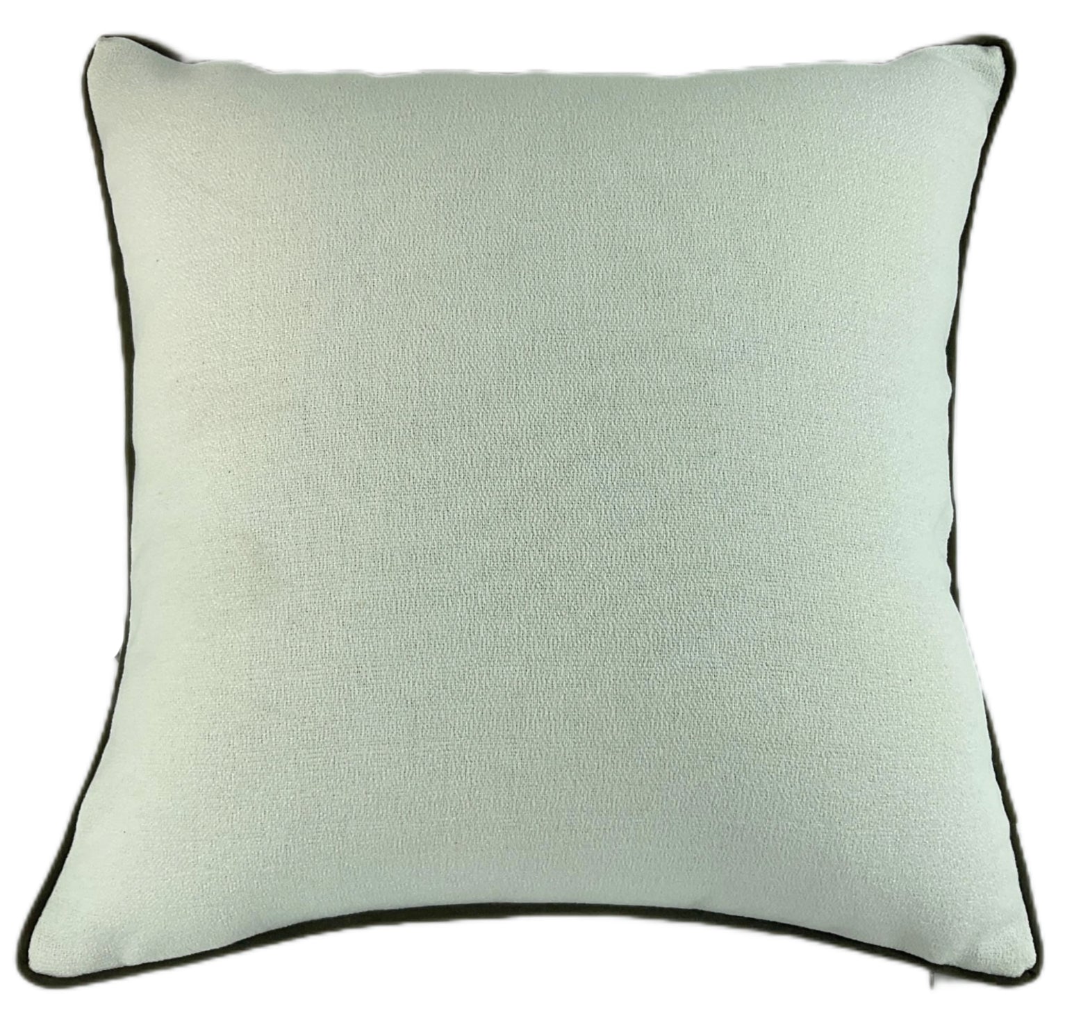 Malini Slub Cream With Choc Piping & Choc Rev Square Cushion 56x56 - CLEARANCE