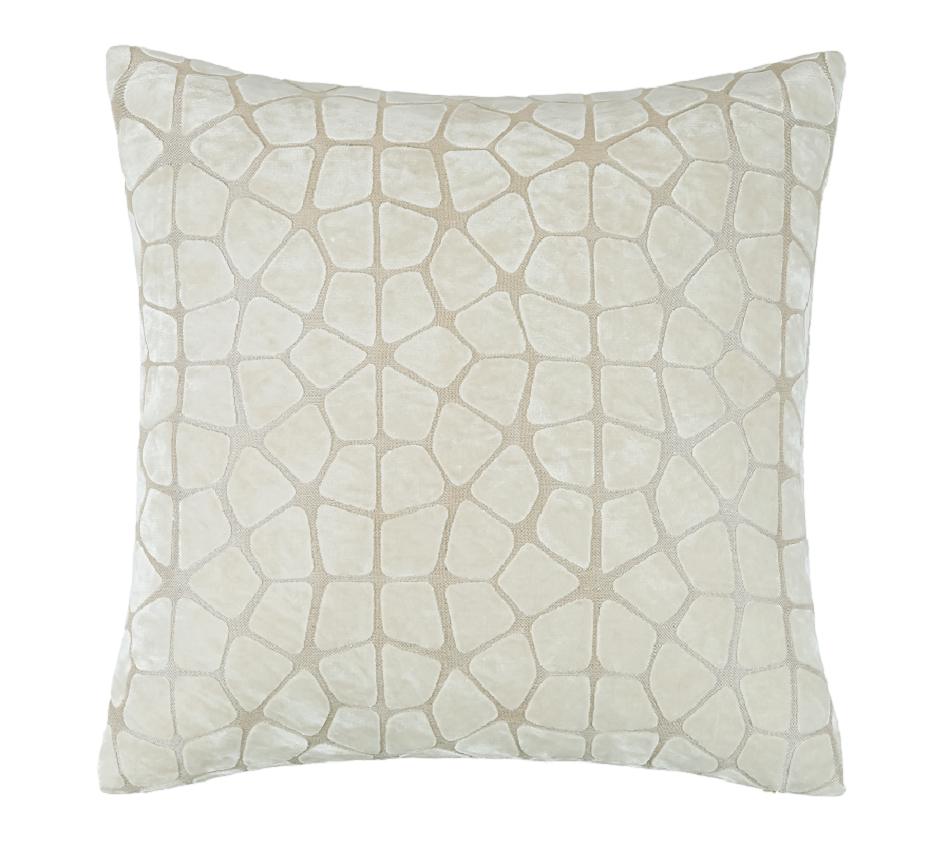 ABSTRACT CIRCULARCUT VELV IVORY56X56