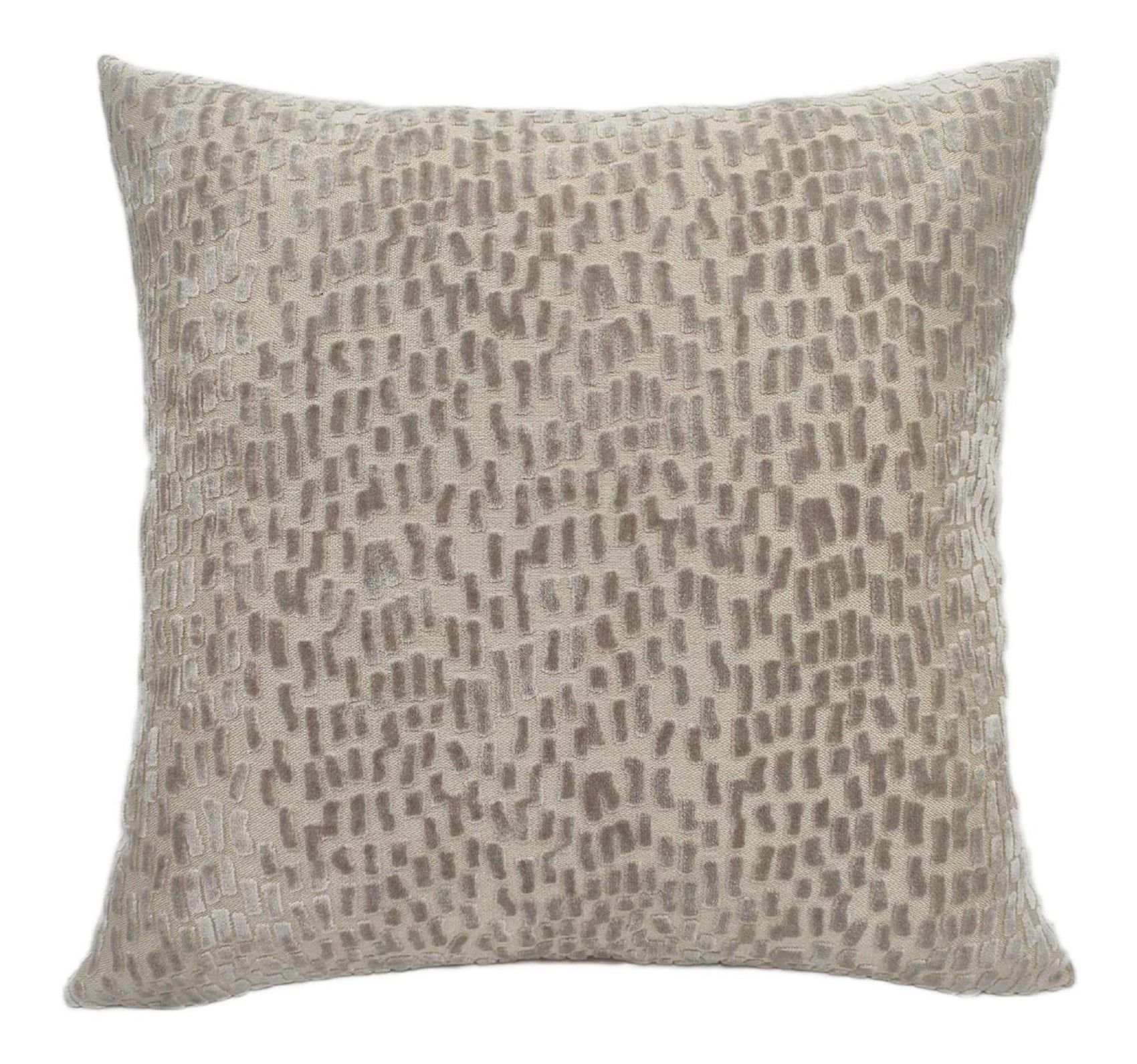 Malini Cut Velvet Dashes Taupe Square Cushion 56x56