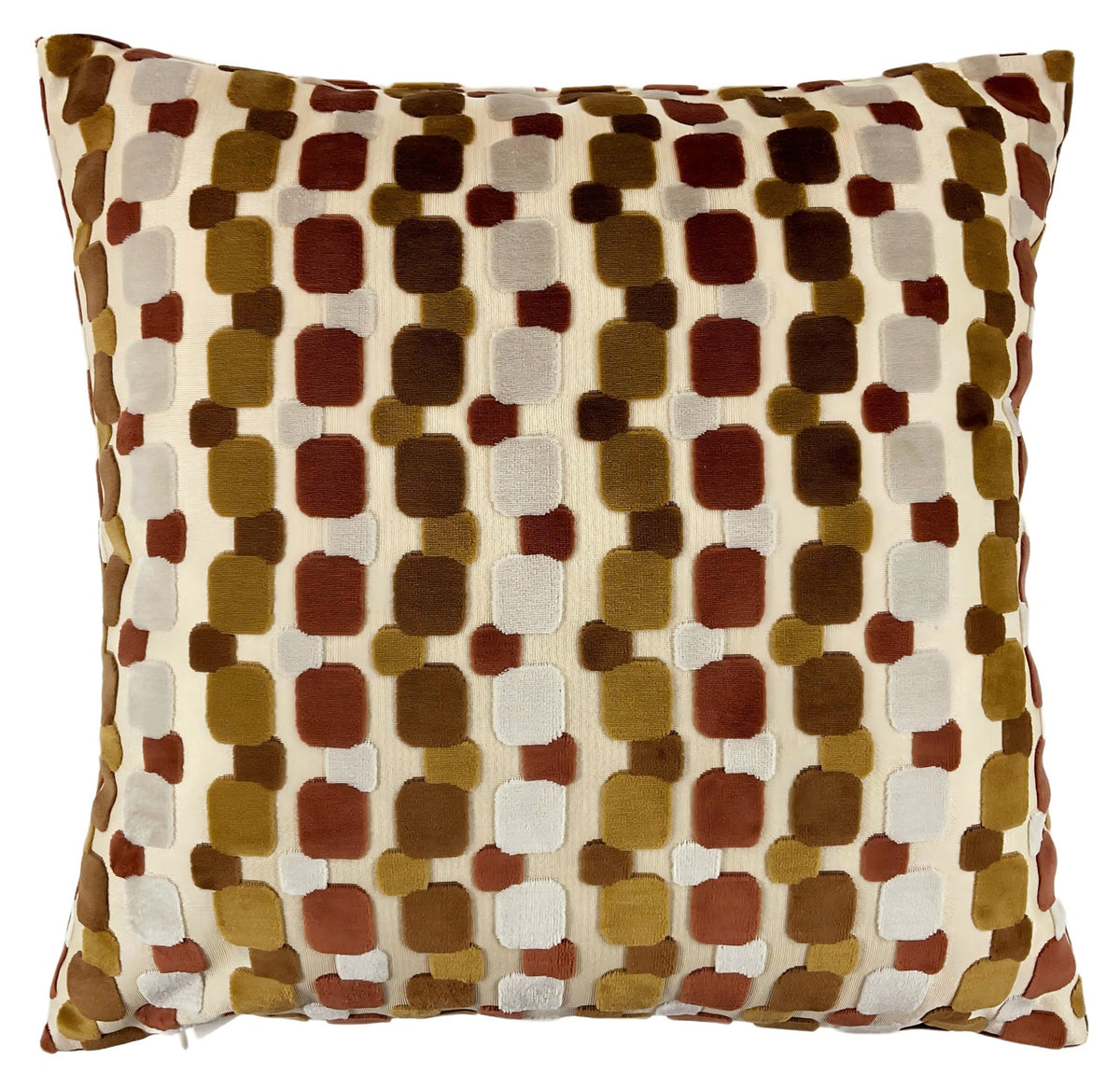 SQUARE CUT VELVET DESIGN IN COGNAC 56 X 56