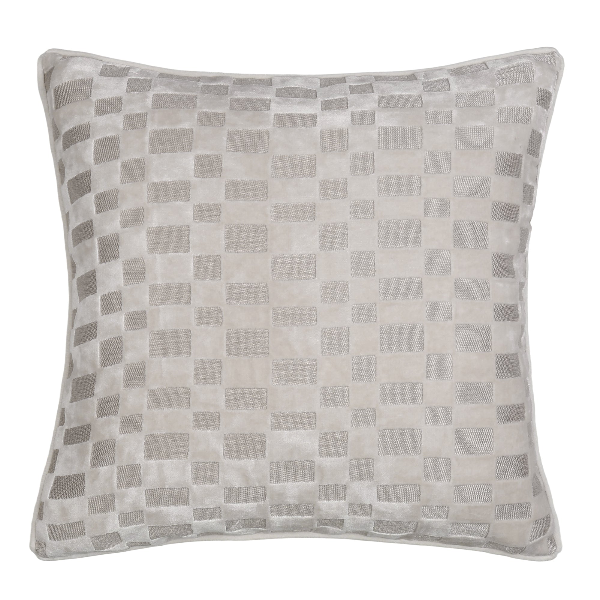 PM CUT VELVET CHECKERBOARD IVORY 56 X 56