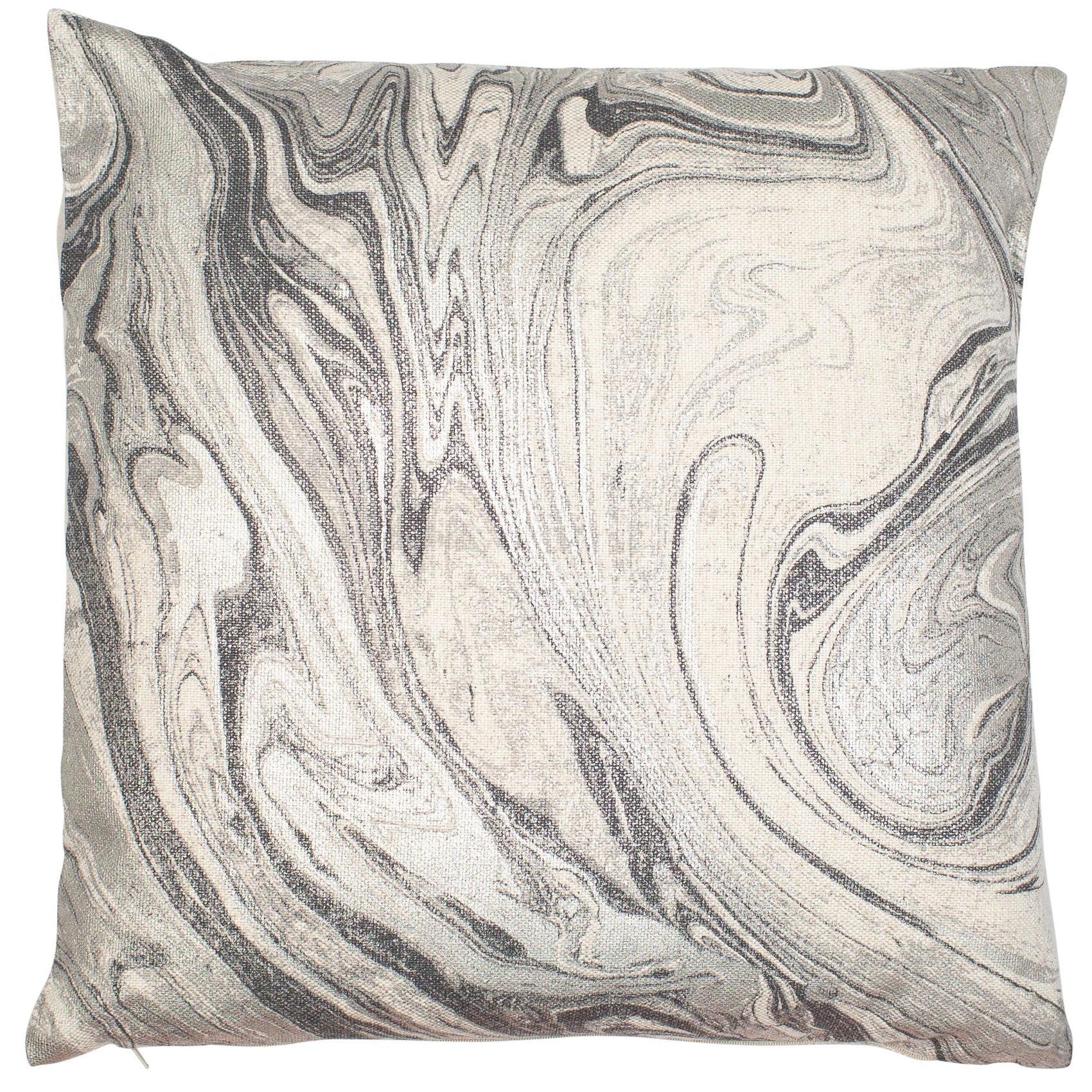 Malini Muscat Marble Effect Grey Silver Design Square Cushion 50x50