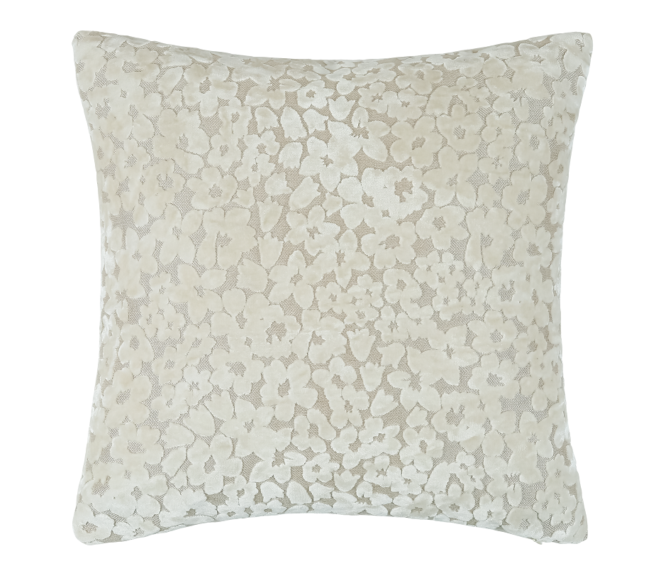 PM DITSY CUT VELVET CUSHION IVORY IN 56X56CM