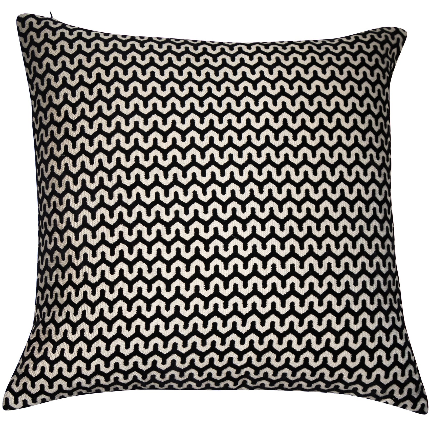 Malini Oslo Velvet Wave Black Square Cushion 56x56