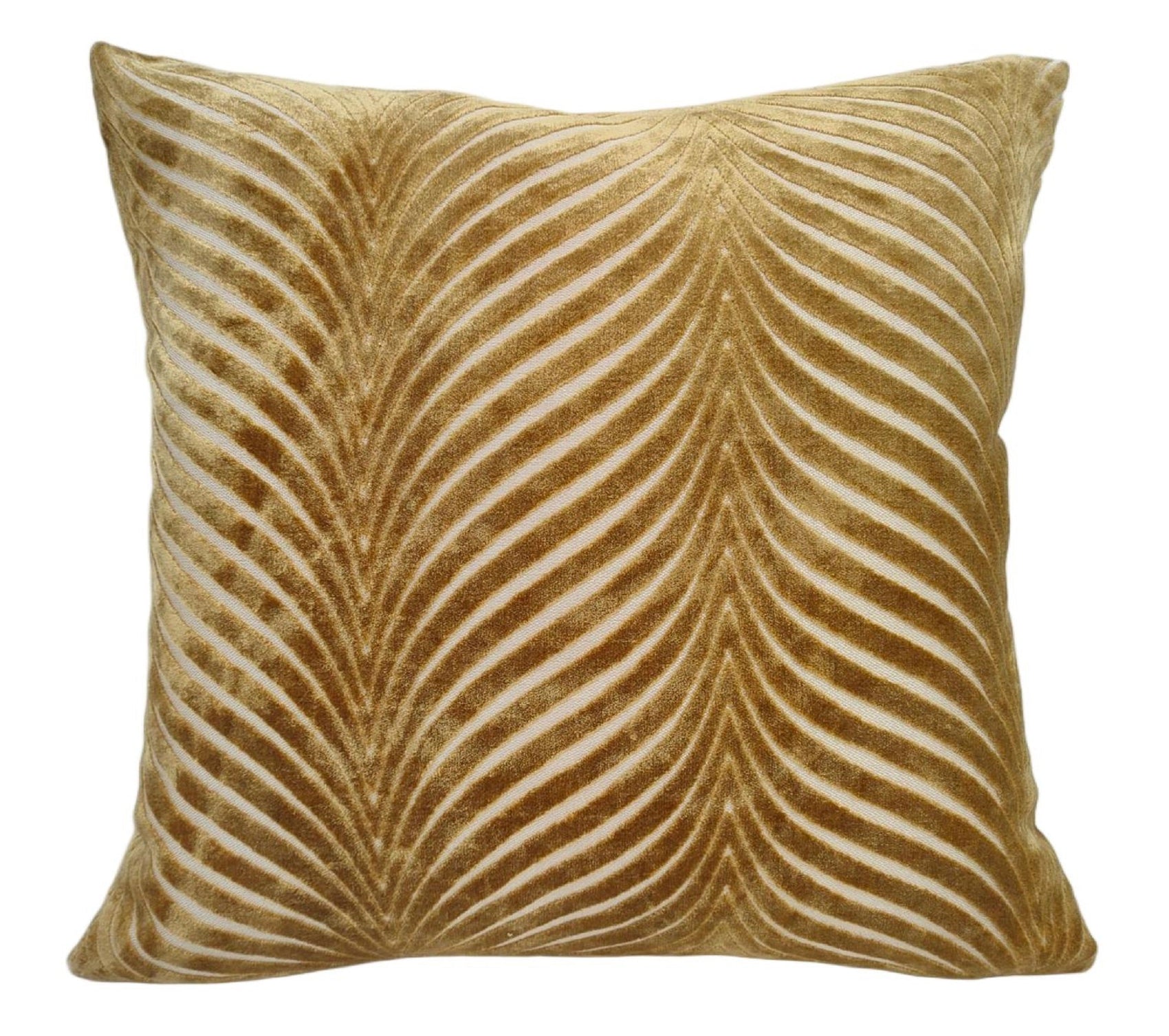 Malini Cut Velvet Fan Rada Whiskey Square Cushion 56x56