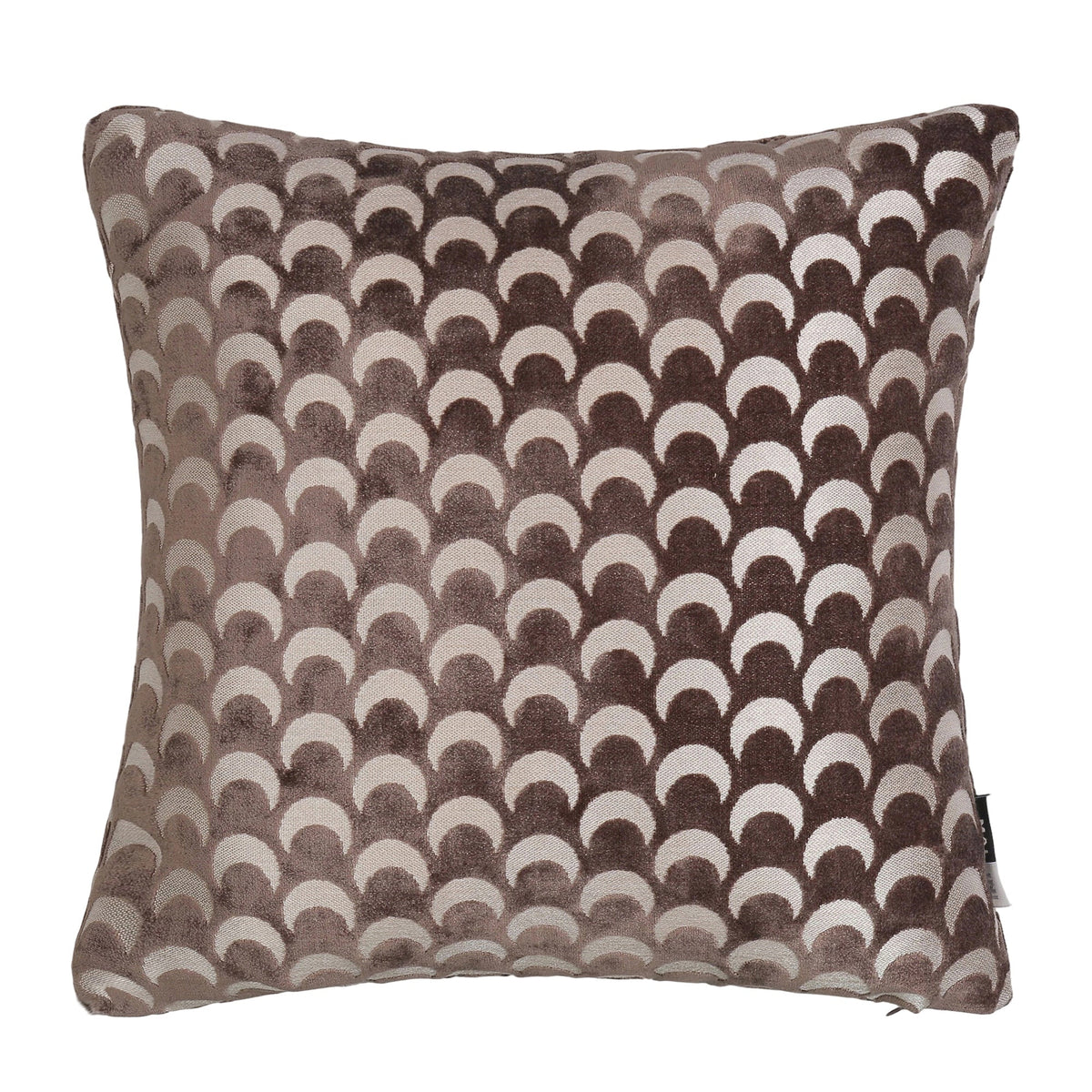CUT VELVET CRESCENT CHOC 56X56