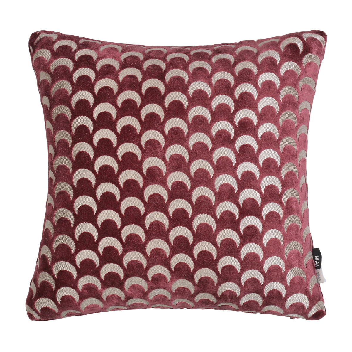 CUT VELVET CRESCENT WINE  56X56