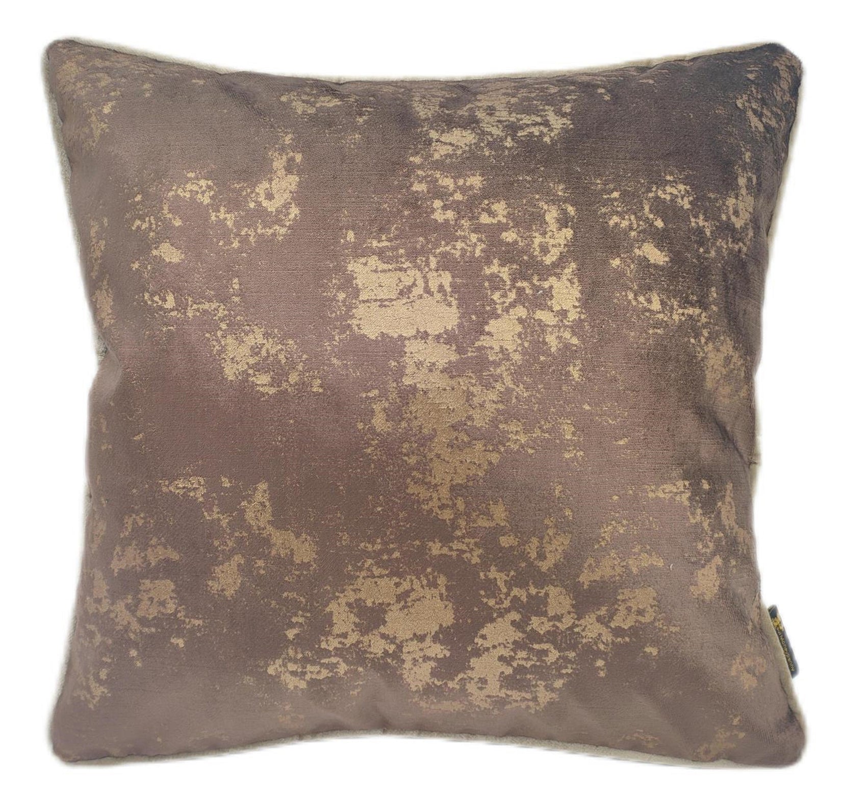 Malini Paul Moneypenny Spoiltrotton Bronze Flecks On Chocolate Brown Square Cushion 59x59