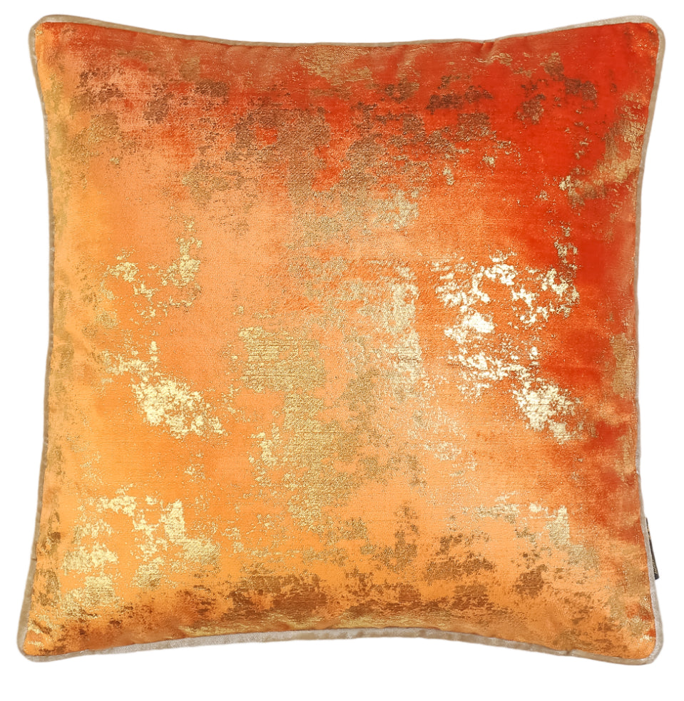 Malini Pm Gold Flecks On Orange Square Cushion 56x56