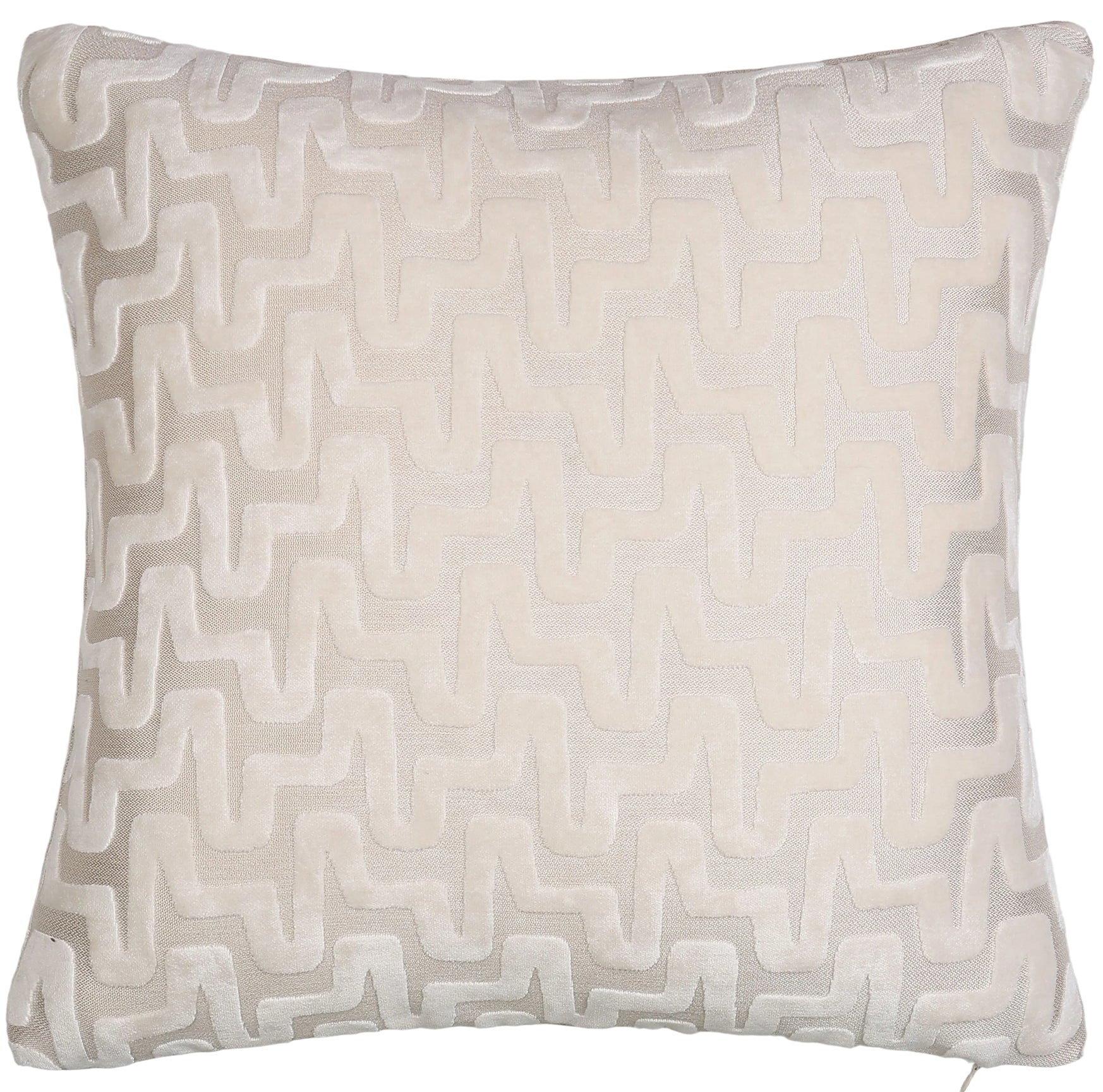 CUT VELVET STAGGERED LINE IVORY 56 X 56