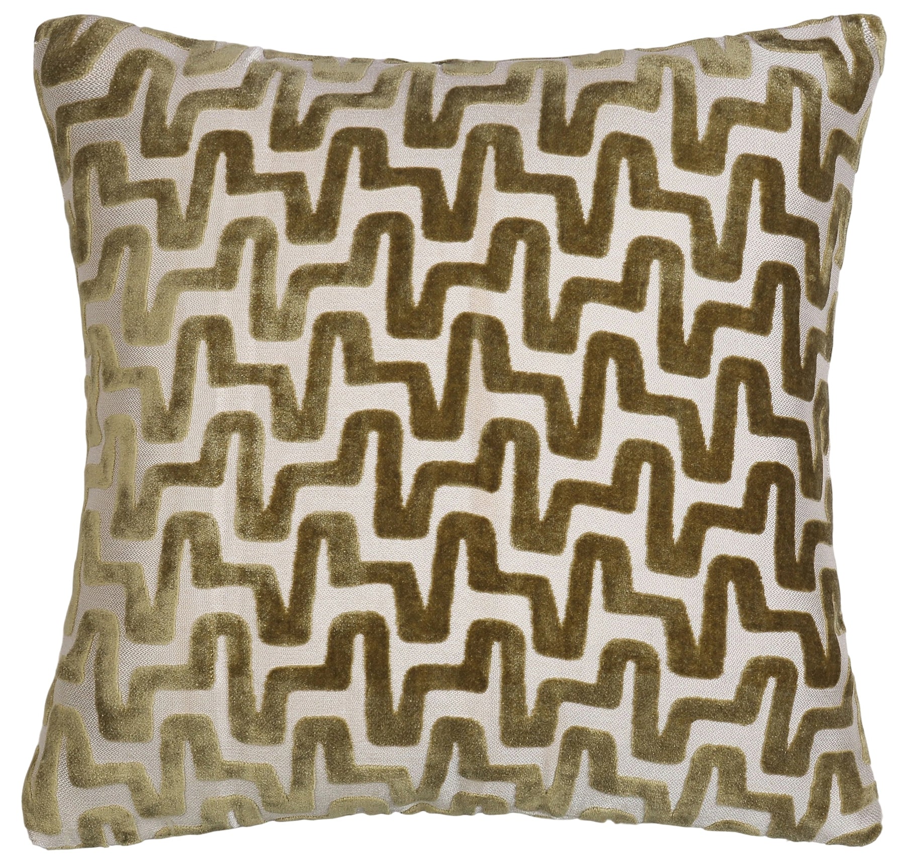 CUT VELVET STAGGERED LINE OLIVE 56 X 56