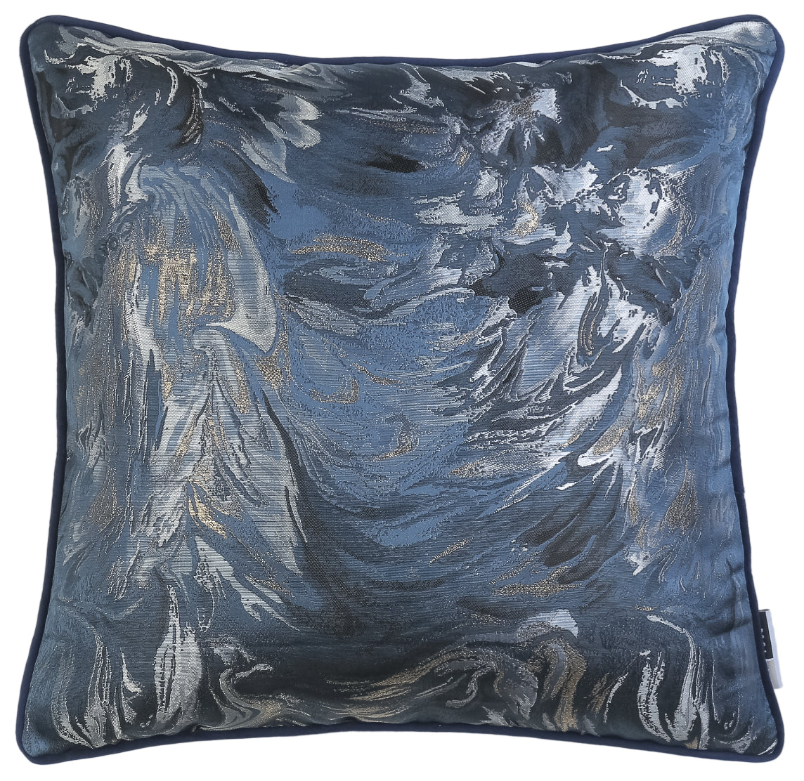 Malini Stroke Sparkle Jaq With Velvet Rev Navy Square Cushion 50x50