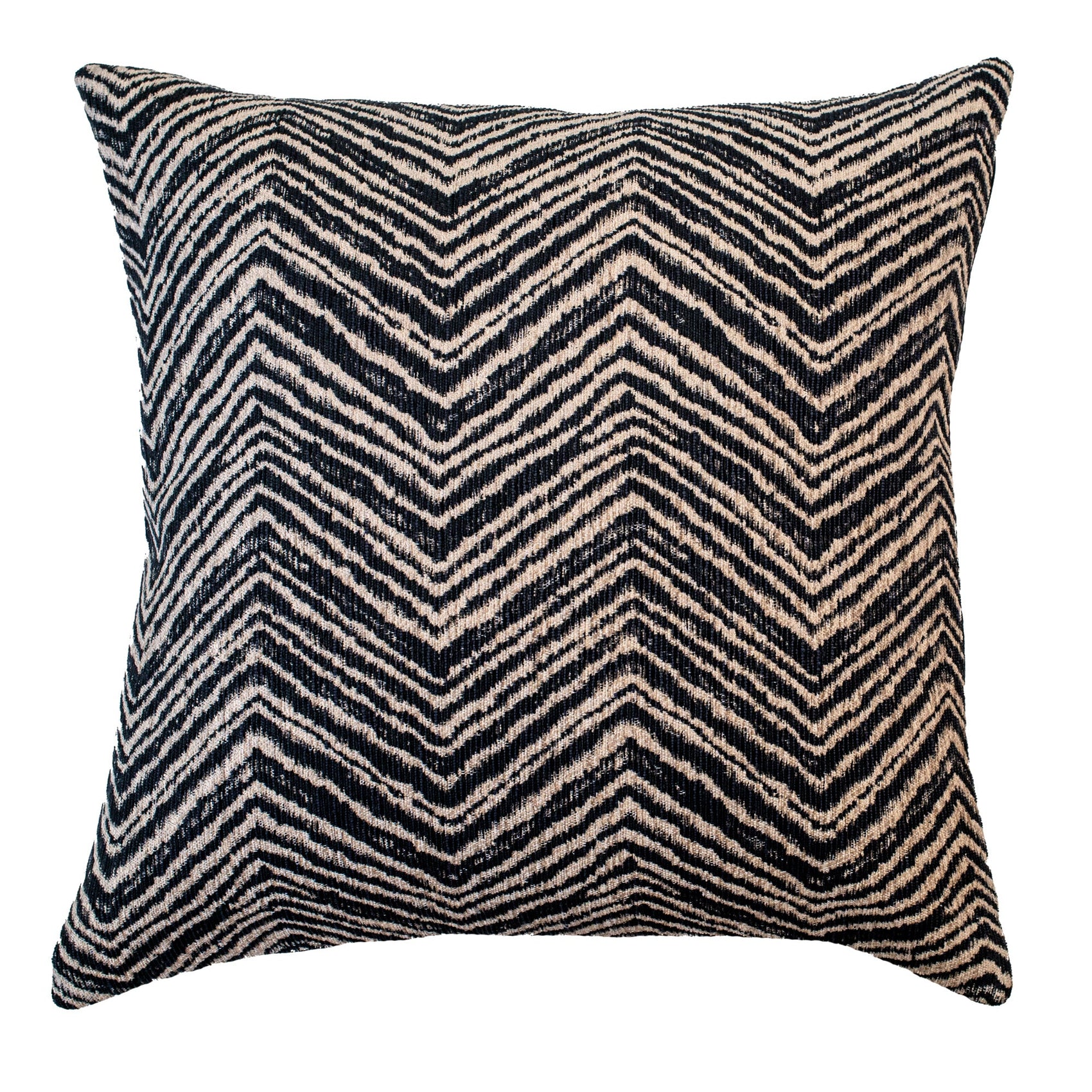 Malini Thor Woven Black & White Chevron Square Cushion 50x50