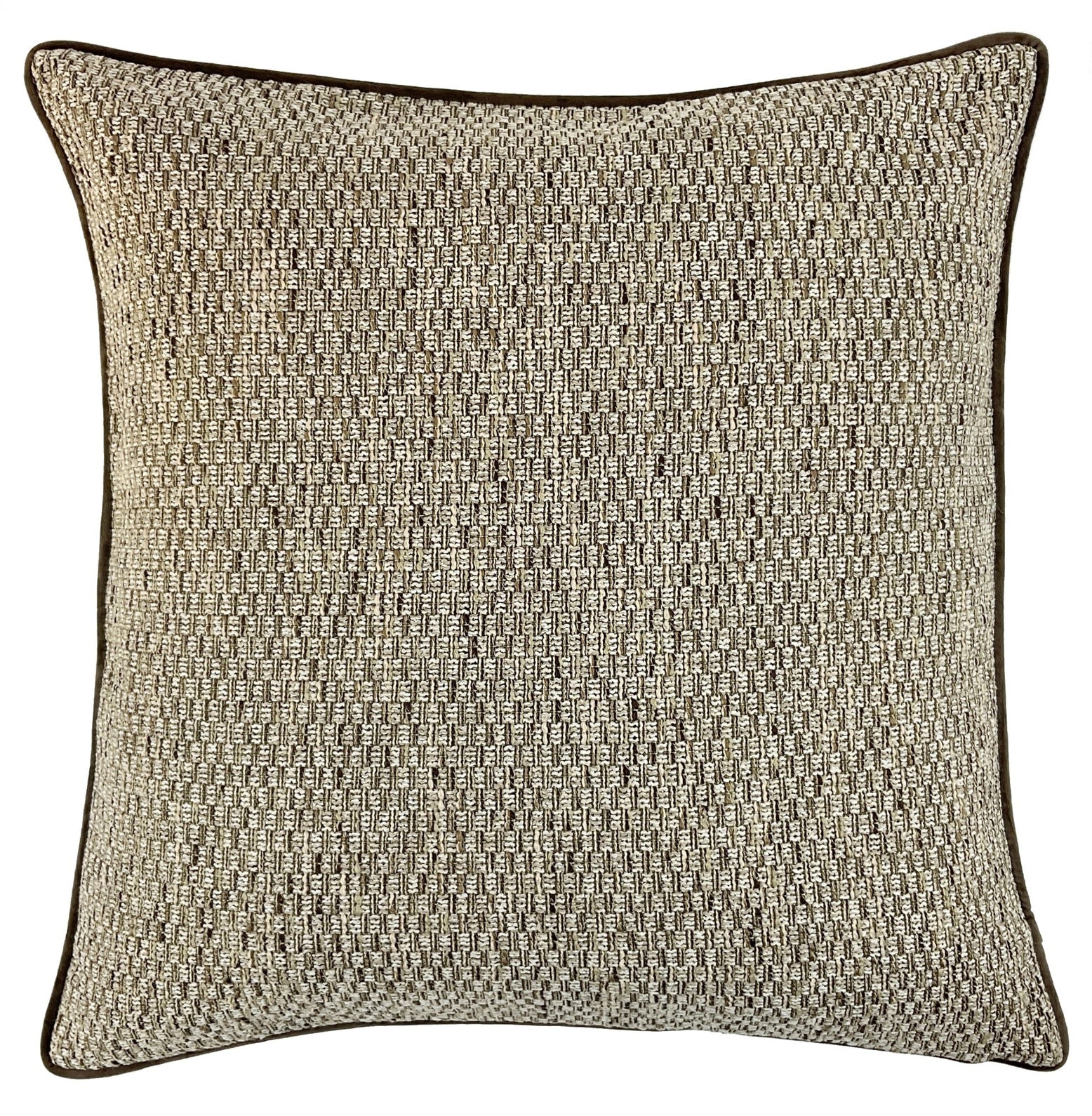 BASKETWEAVE COFFEE JAQ WEAVE WITH PIPING 56 X 56