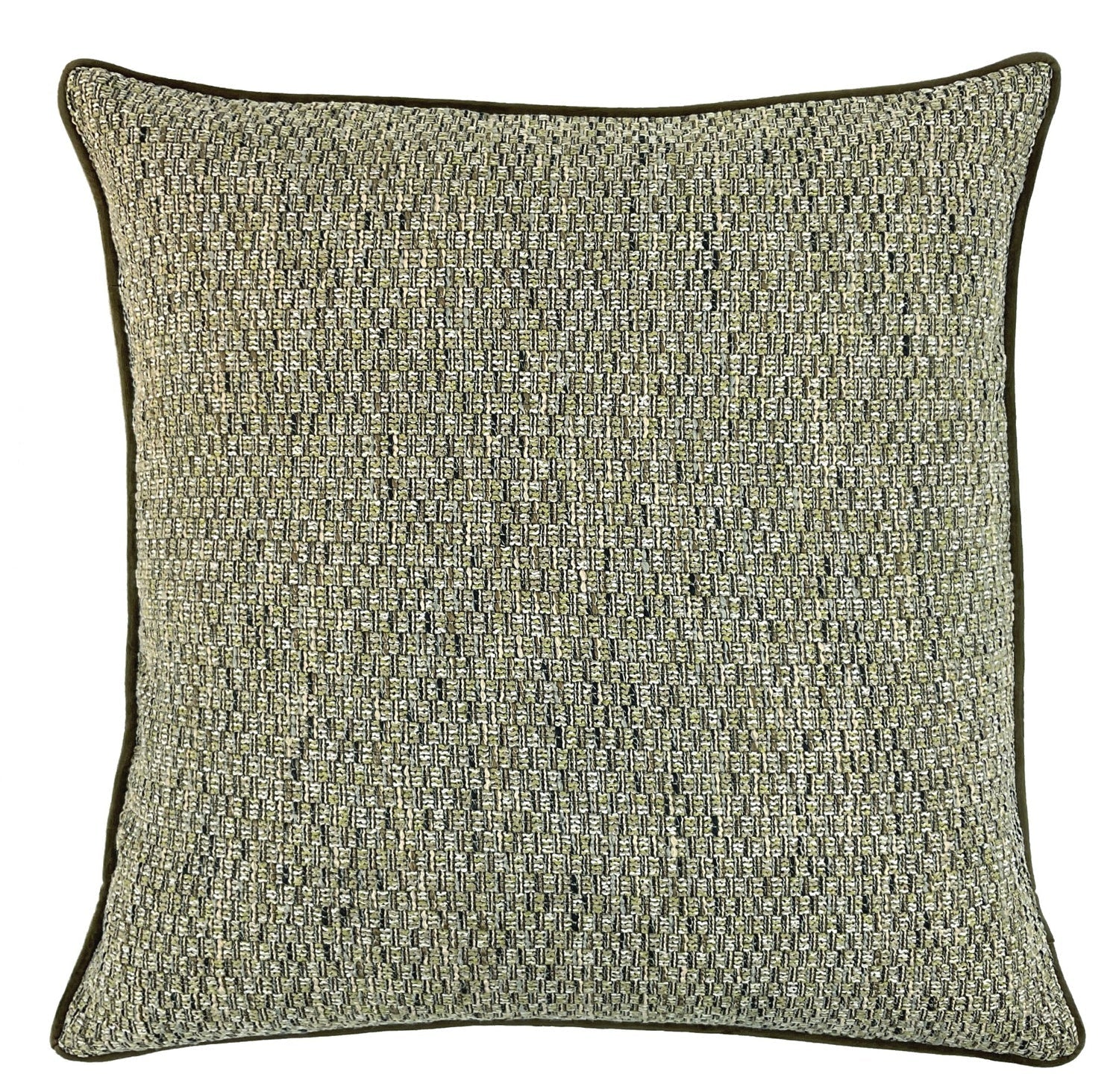 BASKETWEAVE MUSHROOM JAQ WEAVE WITH PIPING 56 X 56