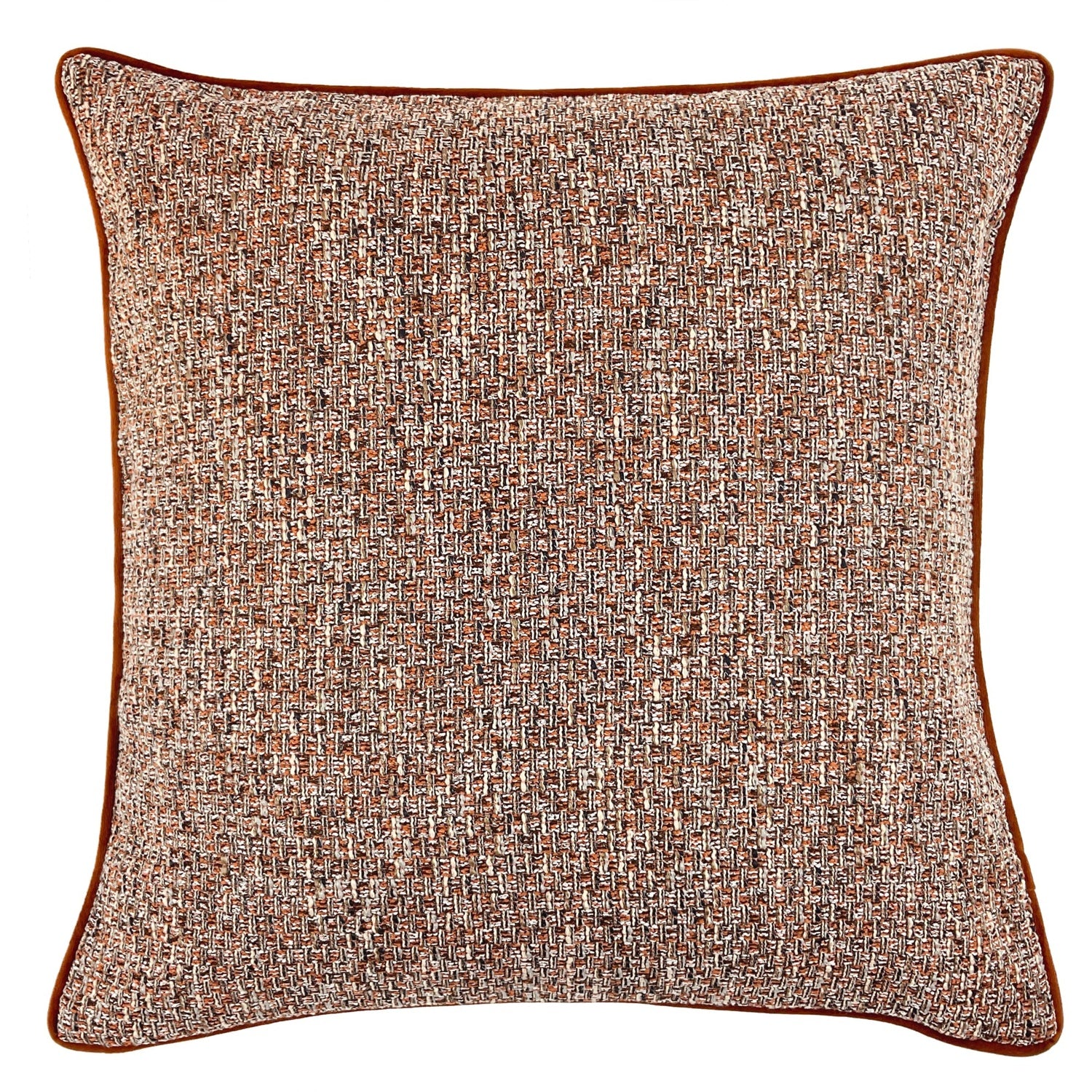 BASKETWEAVE RUST JAQ WEAVE WITH PIPING 56 X 56
