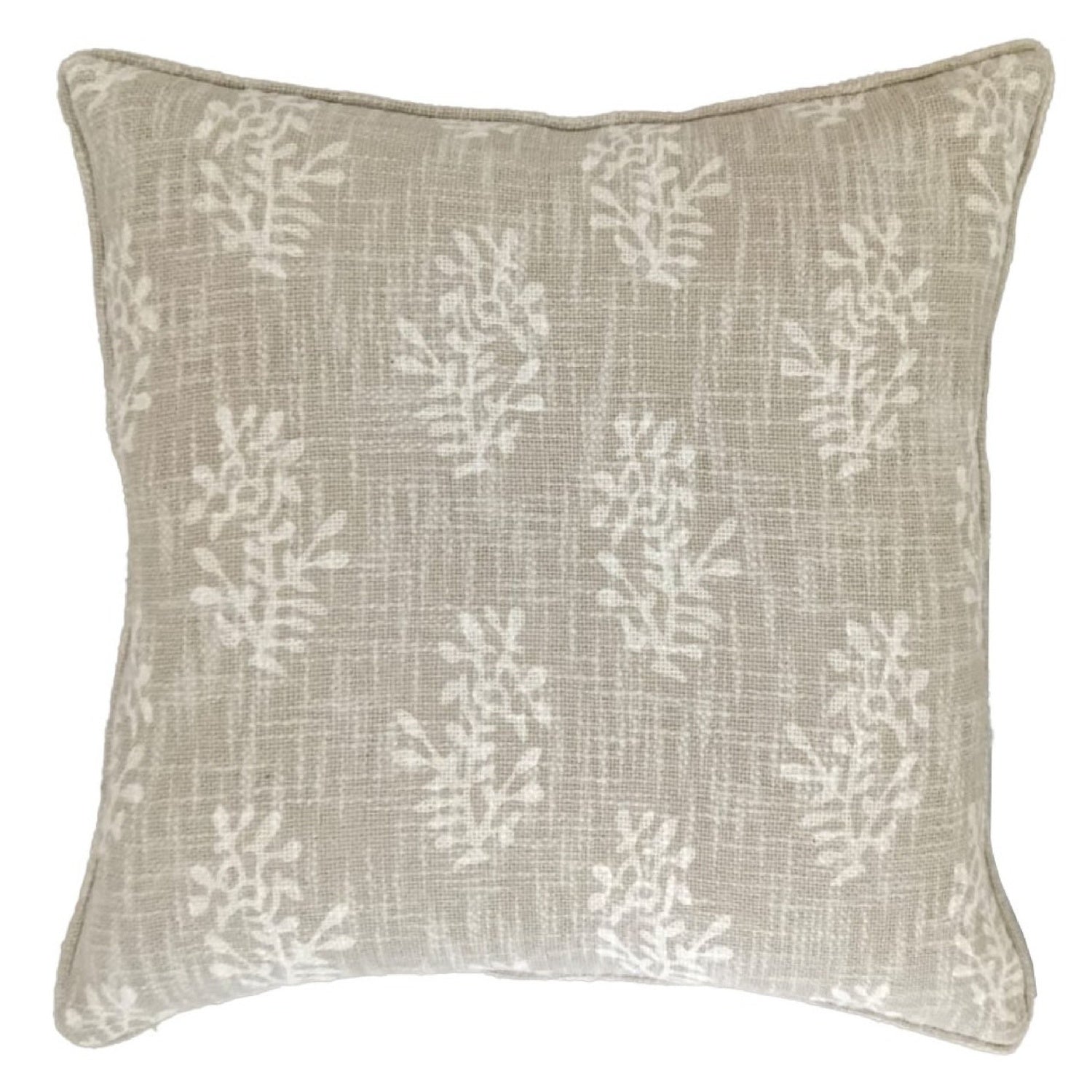 PRINTED BLOCK FLOWER DBLE SIDED CUSHION NATURAL 50 X 50