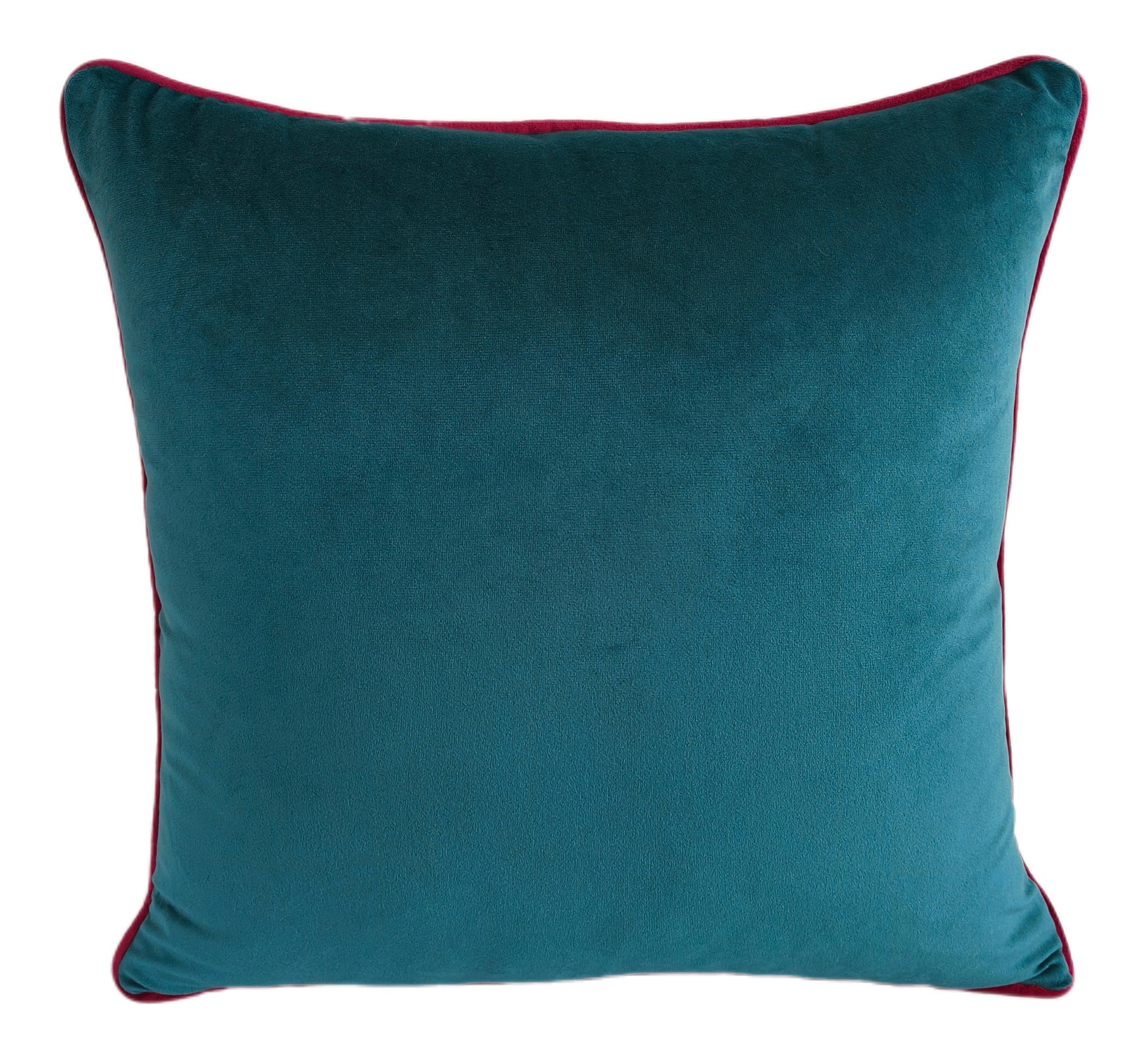PM DBLE SIDED VELV TEAL/FUSCHIA PIPING FUSC 59X59