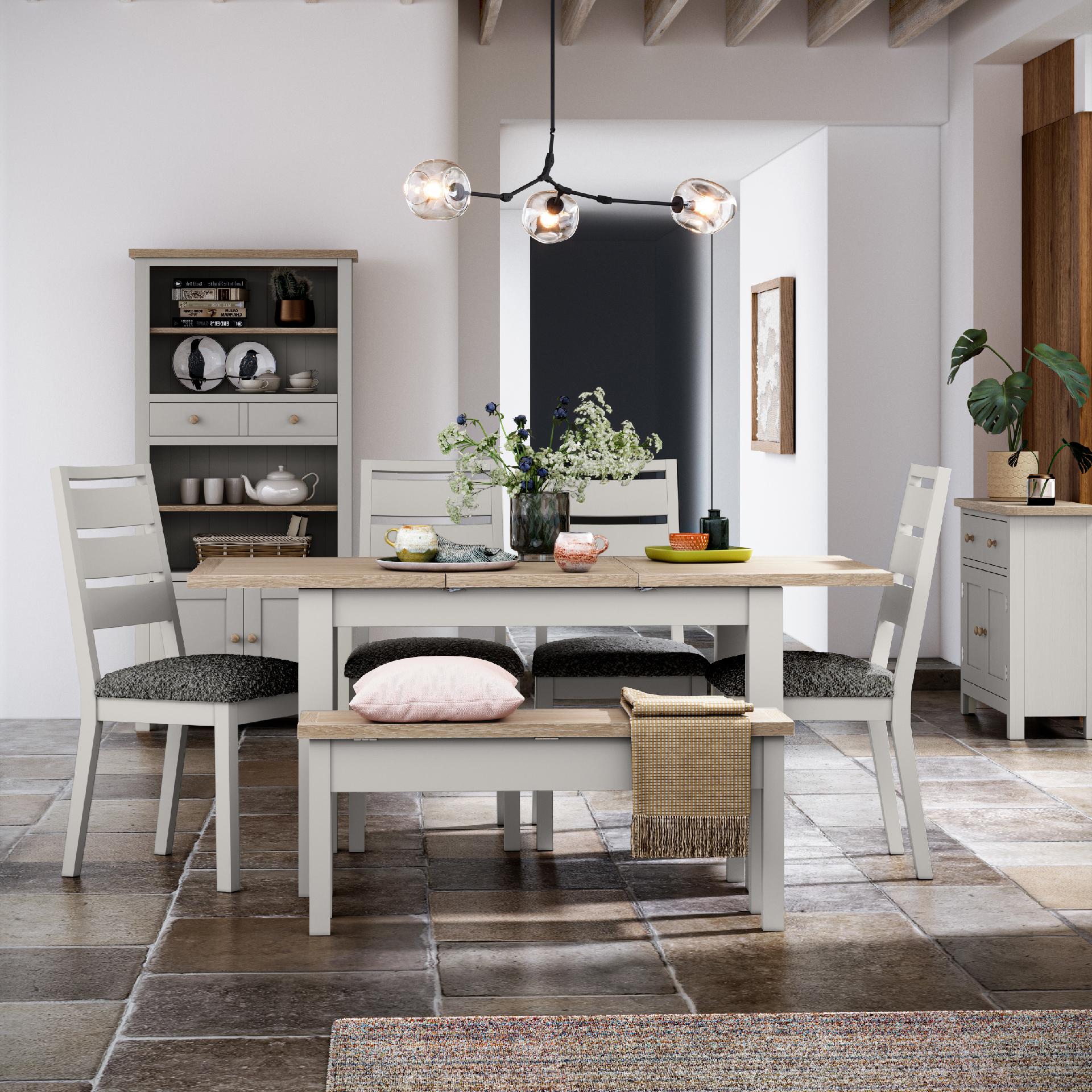 Somerton Coconut White Oak Wood Extending Dining Table 120/165cm