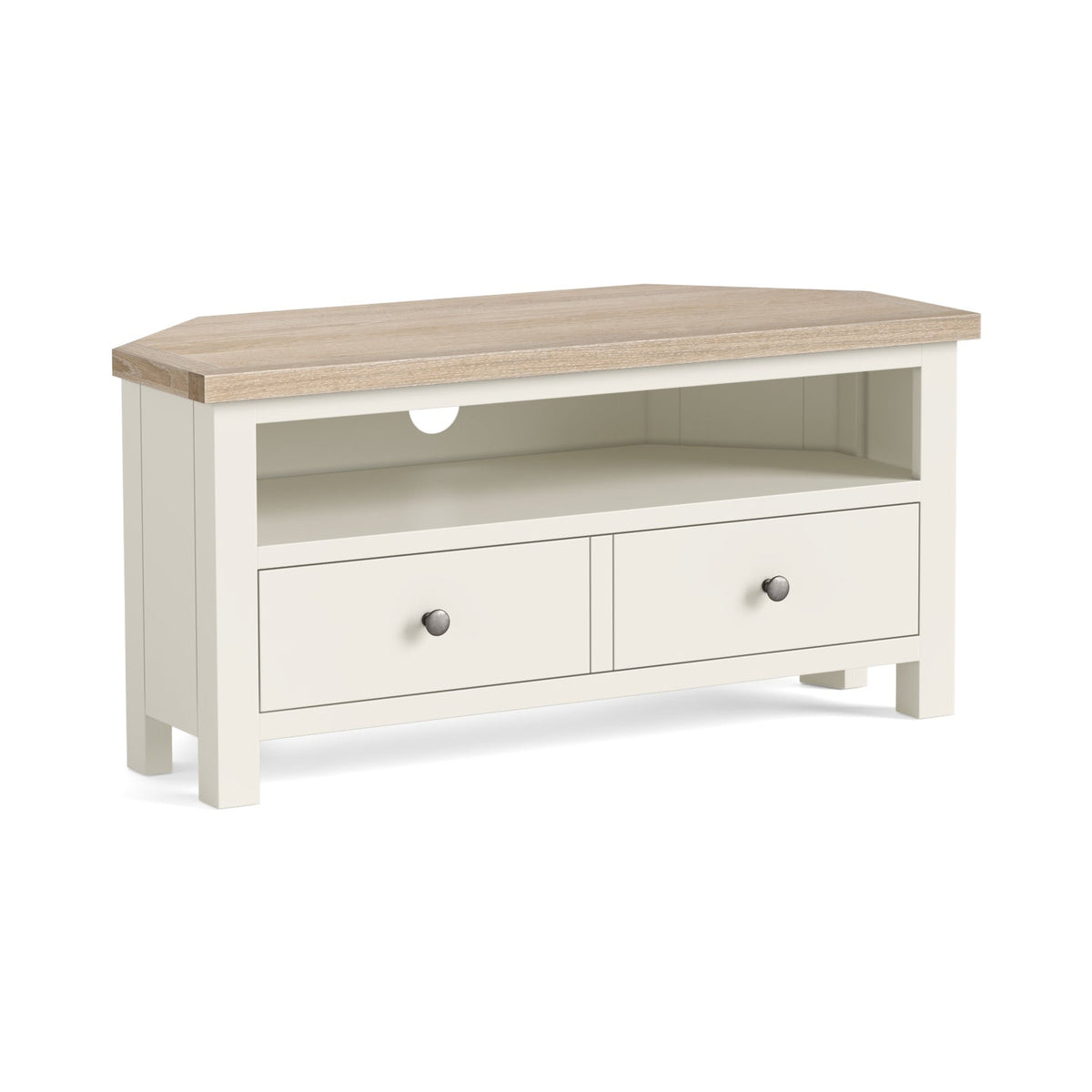 Somerton Coconut White Oak Wood Corner TV Unit