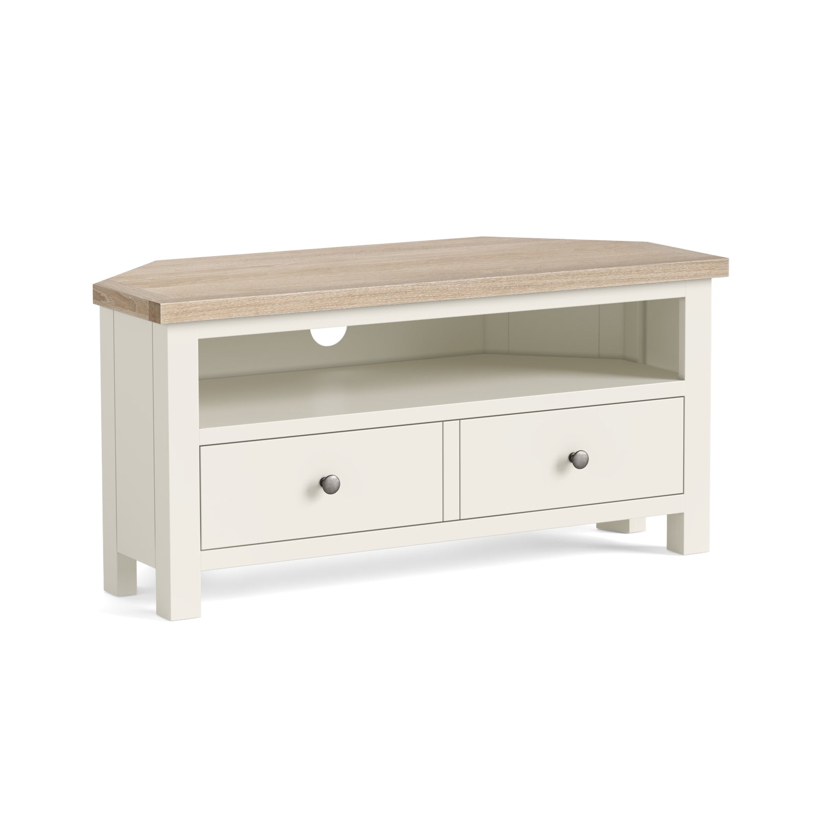 Somerton Coconut White Oak Wood Corner TV Unit