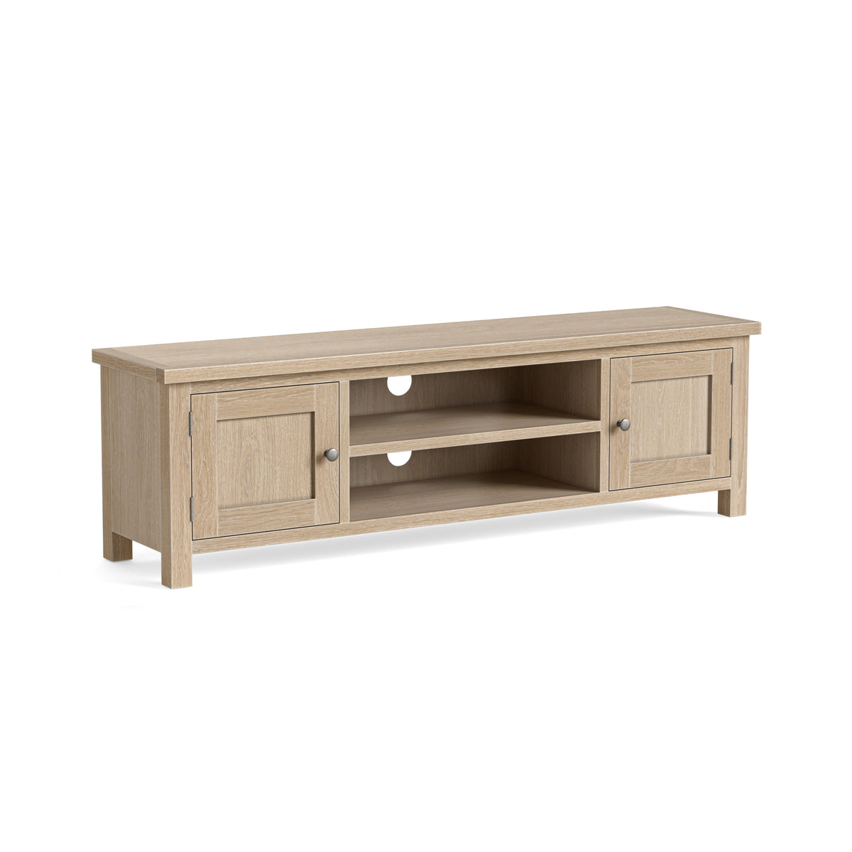 Somerton Whitewash Oak Wood TV Unit 160cm