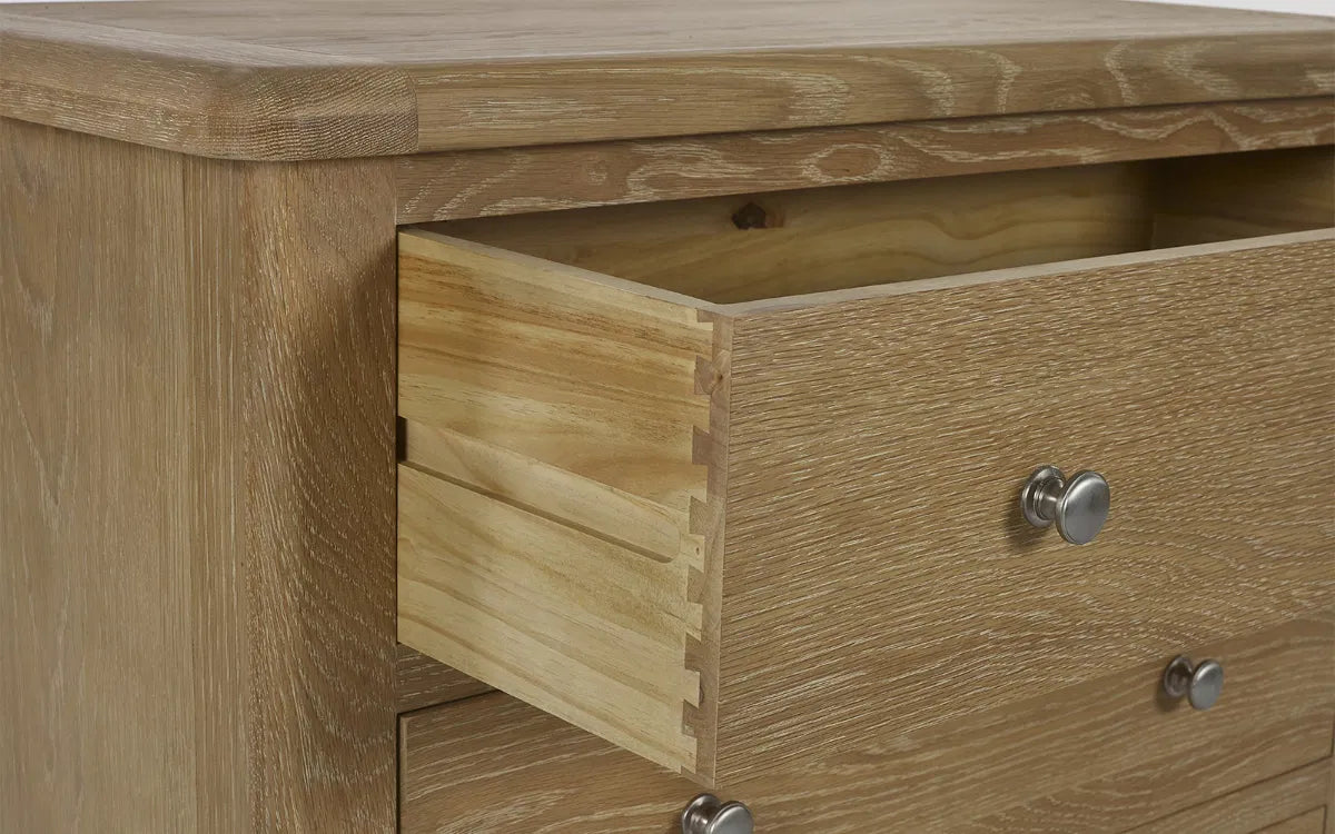 Cayden Limed Oak Wood Chest of Drawers | 3 Drawers