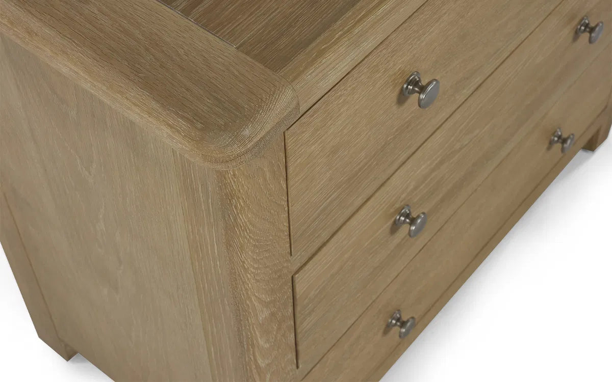 Cayden Limed Oak Wood Chest of Drawers | 3 Drawers
