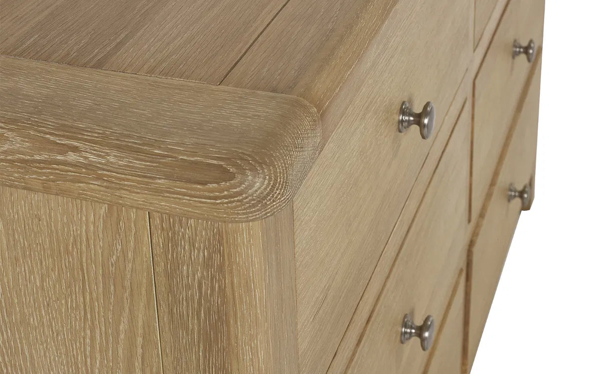 Cayden Limed Oak Wood Chest of Drawers | 6 Drawers