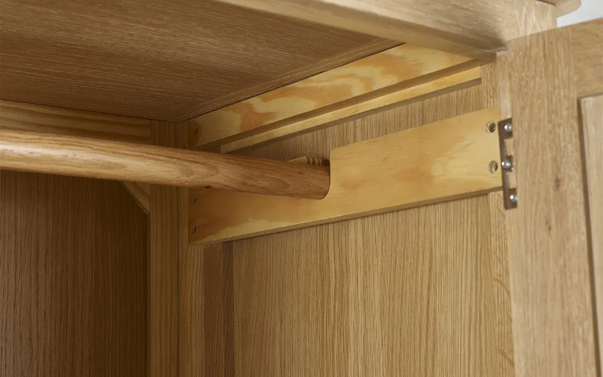 Cayden Limed Oak Wood Double Wardrobe