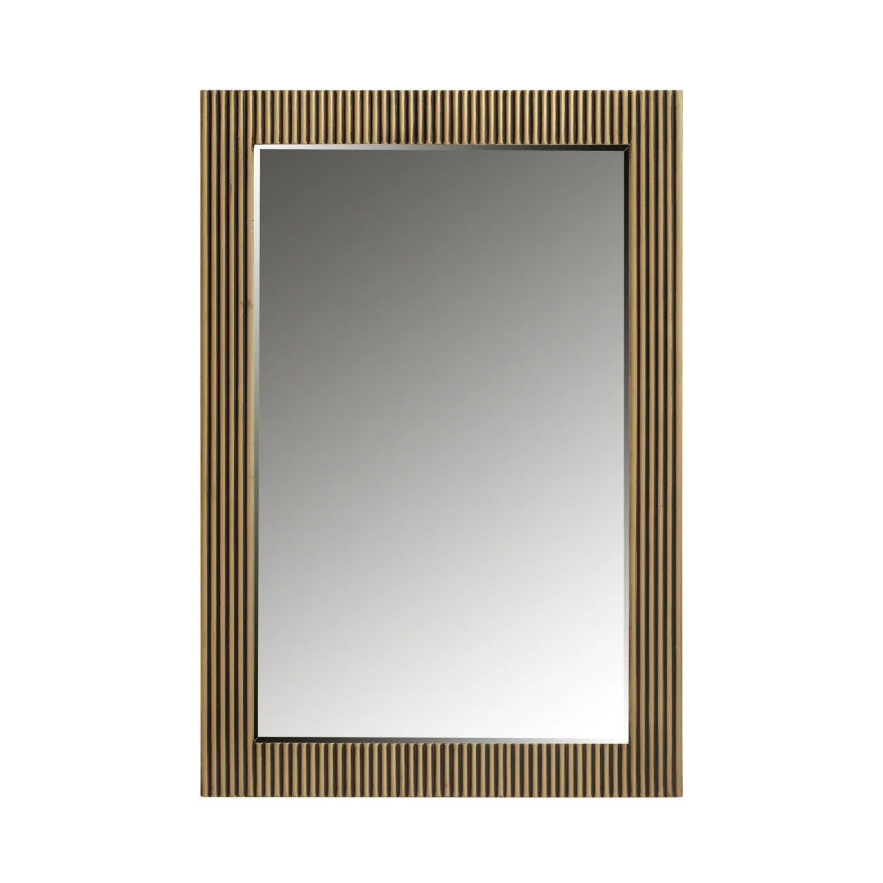 Richmond Interiors Ironville Gold Ribbed Rectangular Wall Mirror