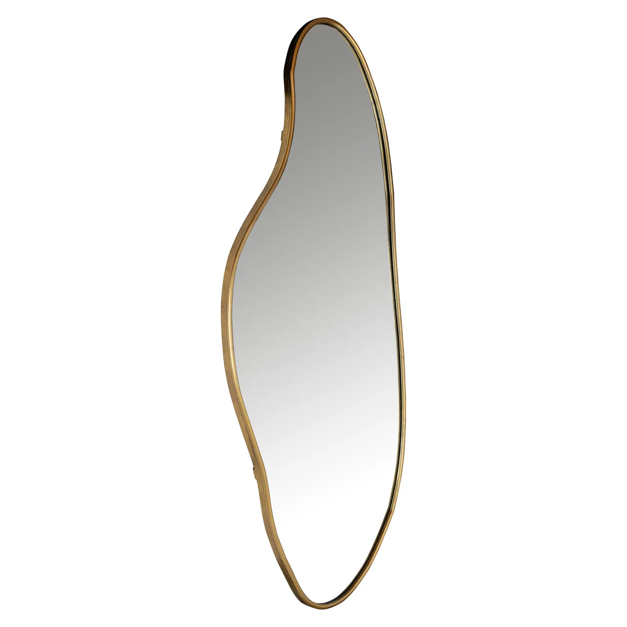 Richmond Interiors Alton Brushed Gold Abstract Bubble Floor Standing Leaner Mirror