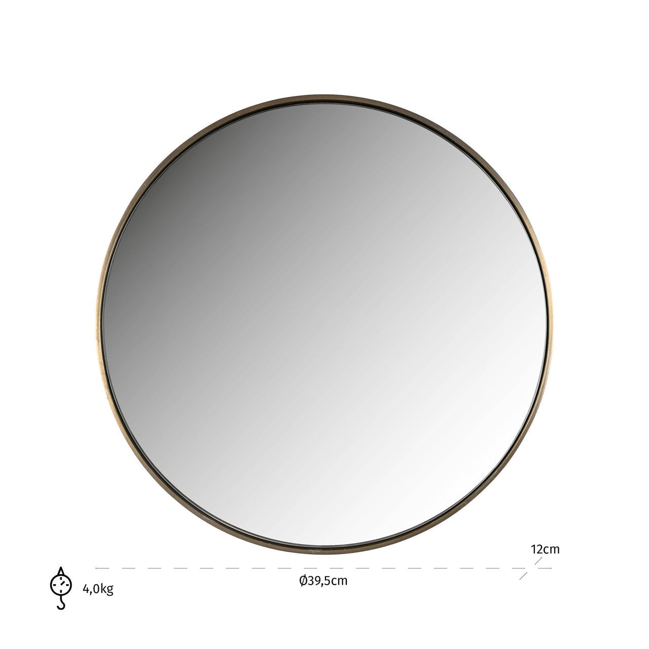 Richmond Interiors Mammom Round Gold Wall Mirror