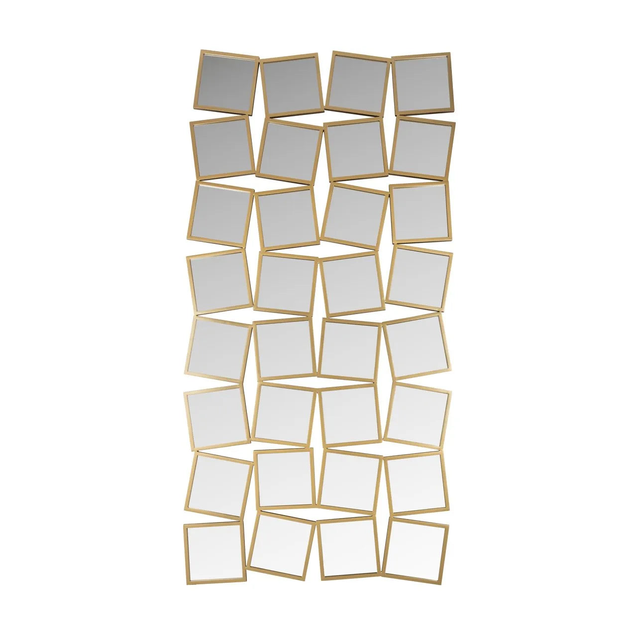 Richmond Interiors Badia Gold Stacked Cube Rectangle Wall Mirror