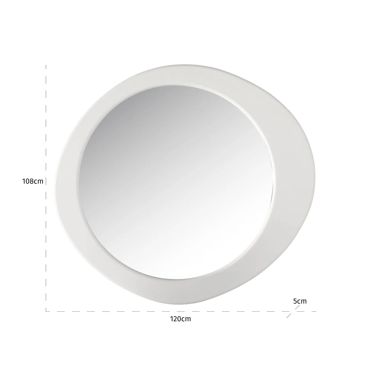 Richmond Interiors Bloomstone White Oval Wall Mirror