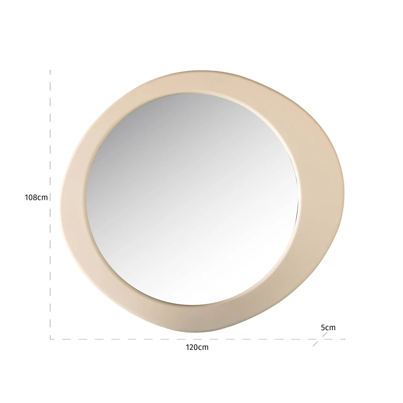 Richmond Interiors Clayton Beige Oval Wall Mirror