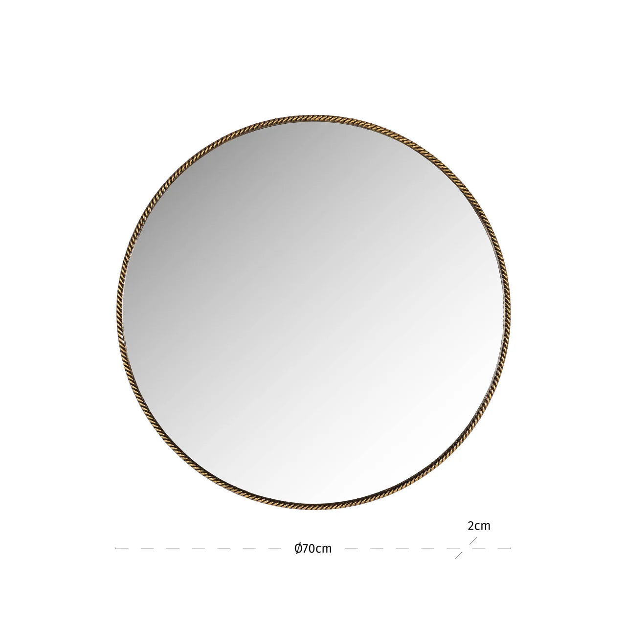 Richmond Interiors Lavinia Gold Beaded Round Wall Mirror 70cm