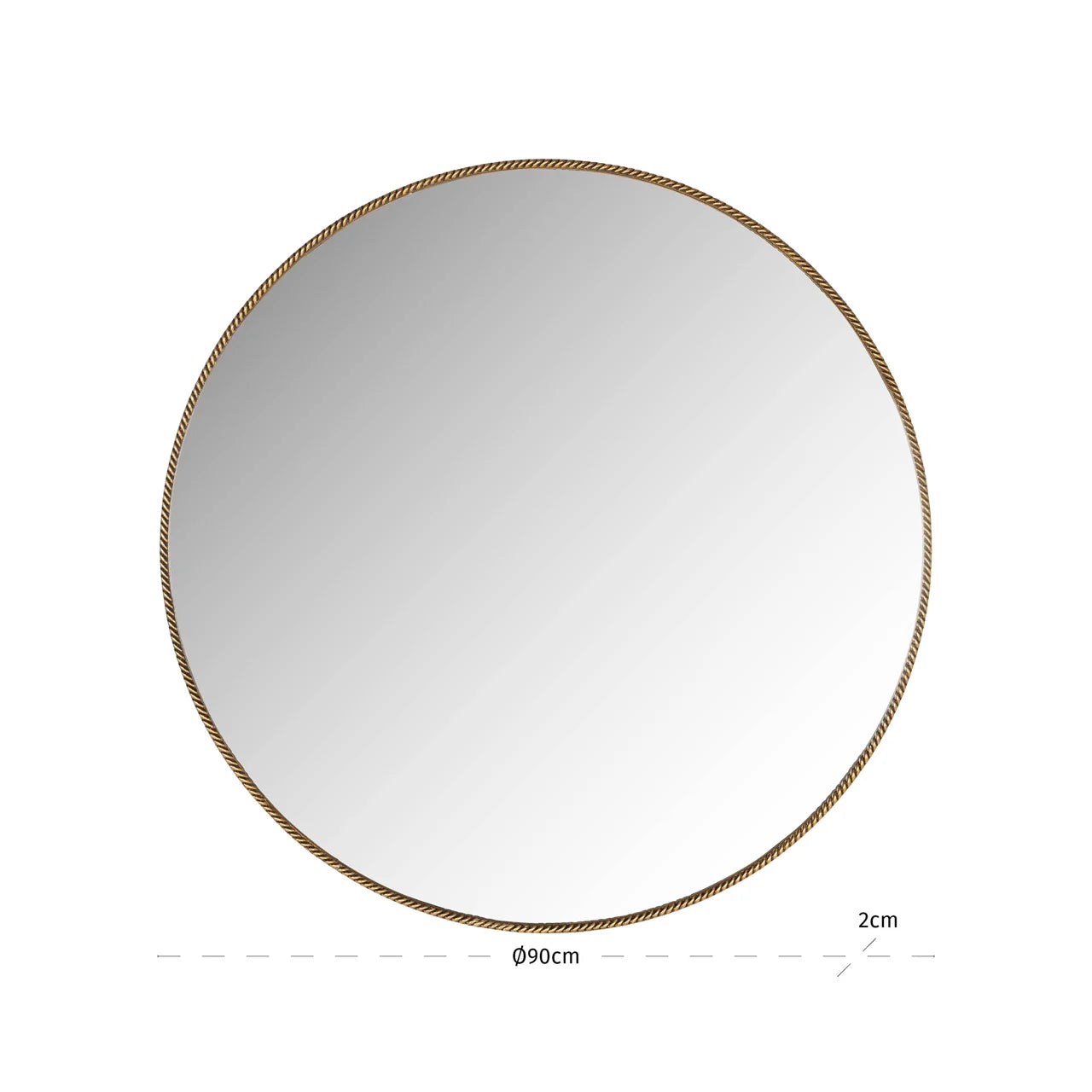 Richmond Interiors Lavinia Gold Beaded Round Wall Mirror 90cm