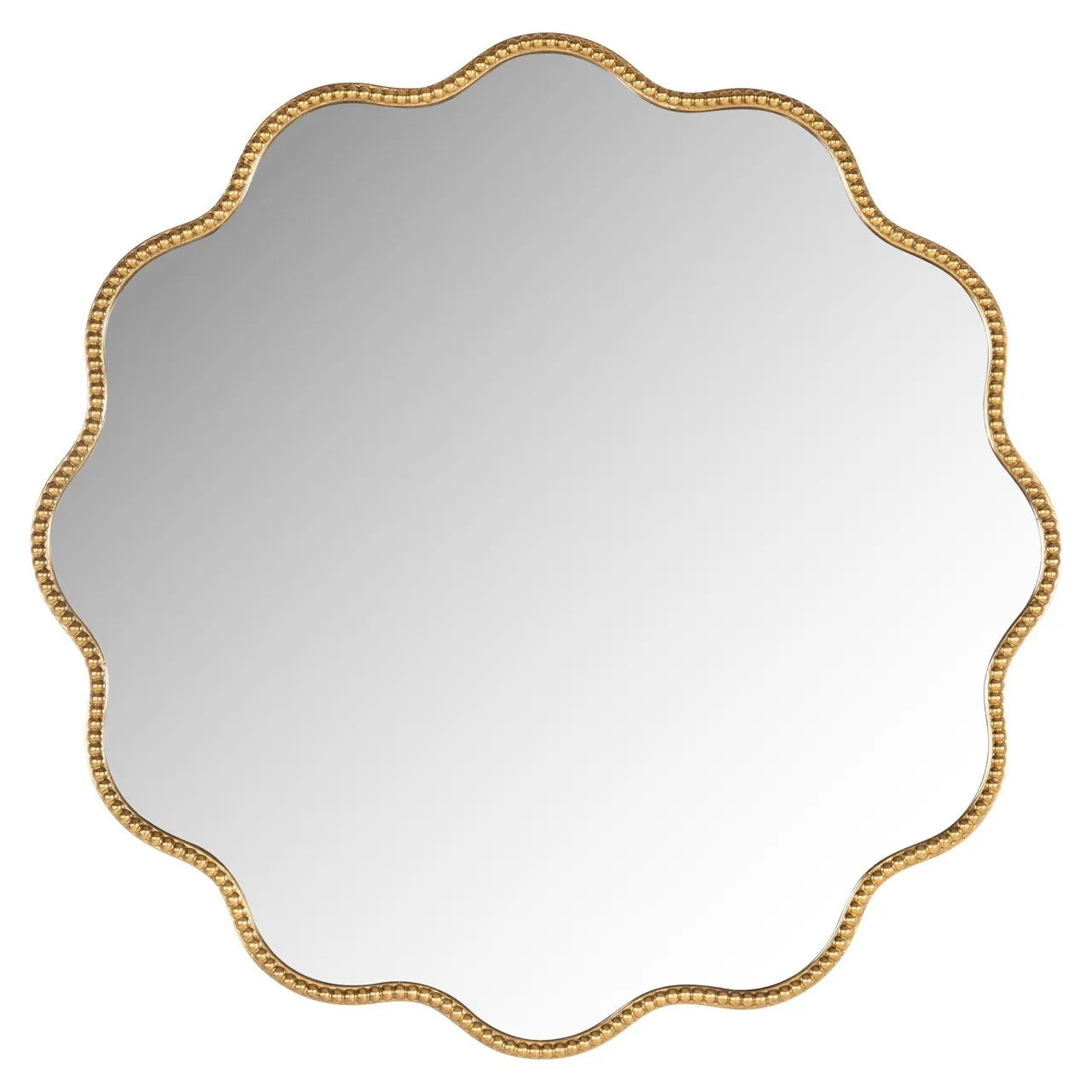 Richmond Interiors Levien Gold Beaded Wavy Wall Mirror