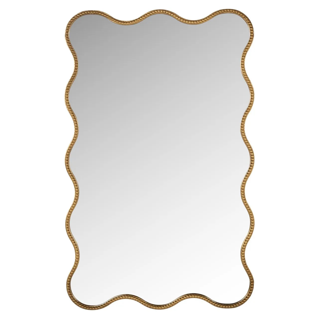 Richmond Interiors Laurel Gold Beaded Wavy Wall Mirror