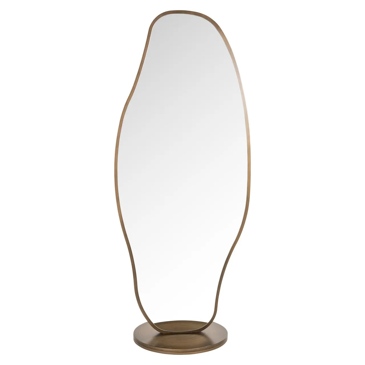 Richmond Interiors Jalyce Brushed Gold Floor Standing Mirror