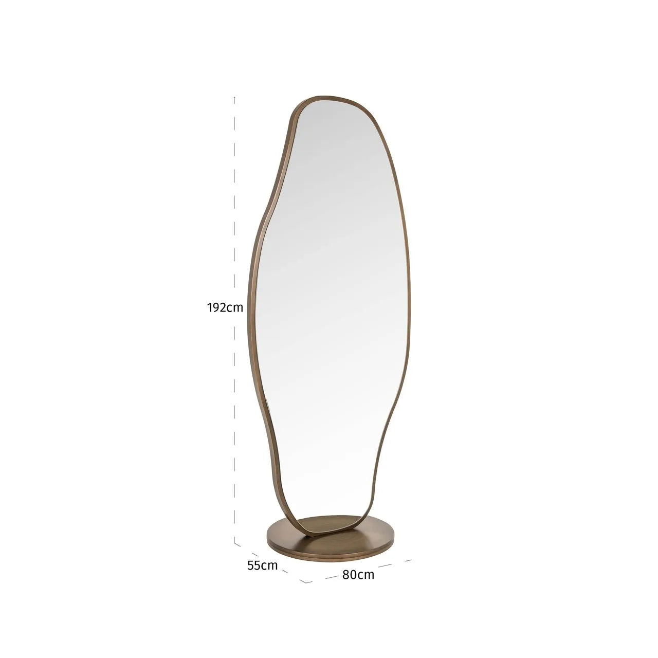 Richmond Interiors Jalyce Brushed Gold Floor Standing Mirror