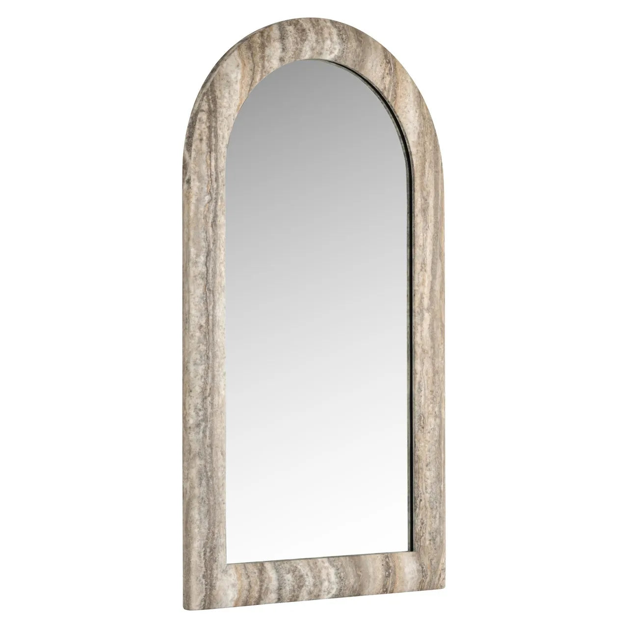 Richmond Interiors Calvo Grey Travertine Full Length Leaner Mirror