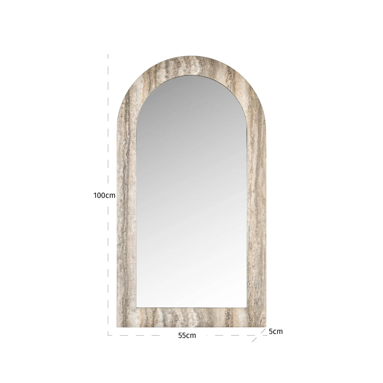Richmond Interiors Calvo Grey Travertine Full Length Leaner Mirror