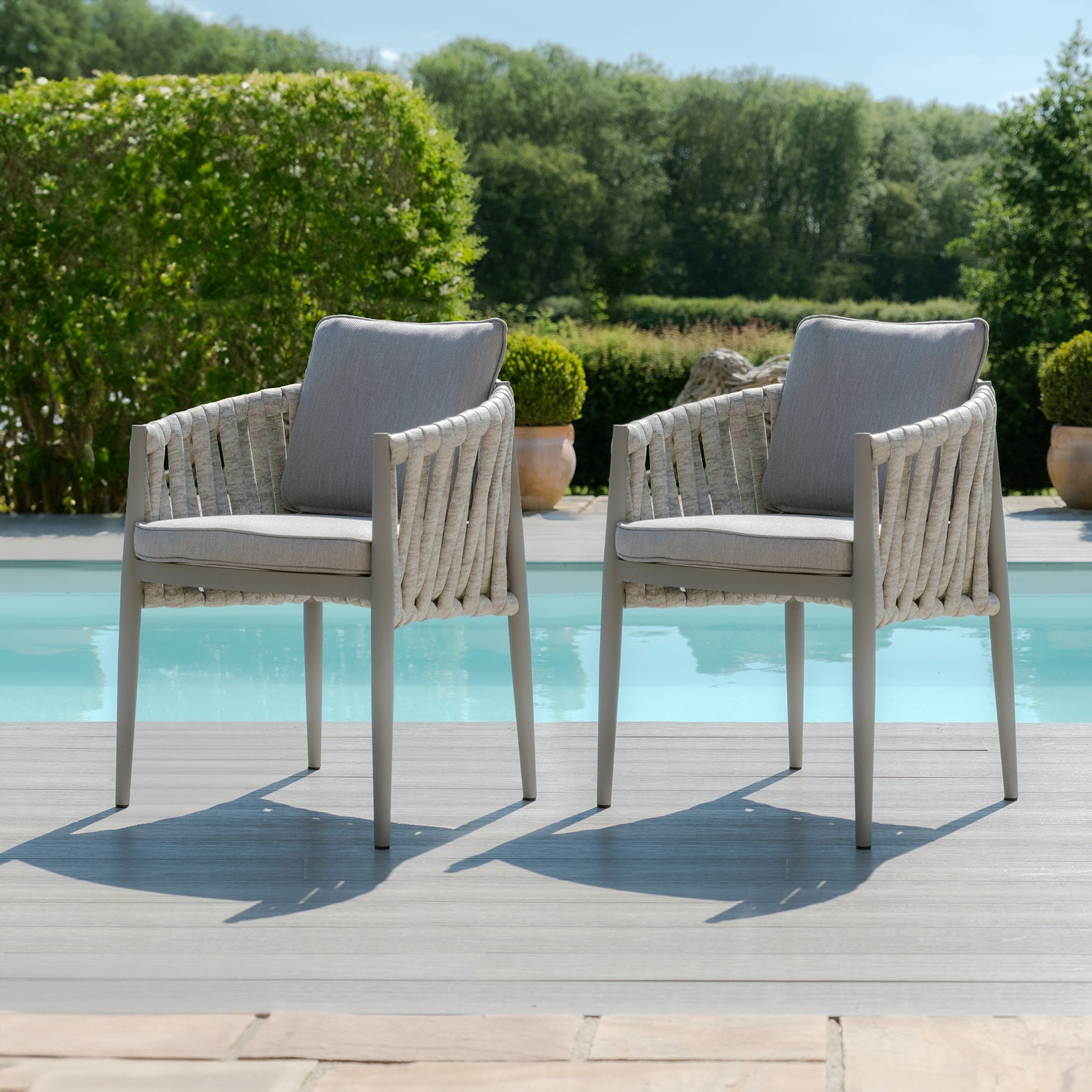 Milan Set of 2 Dining Chairs - Cool Linen