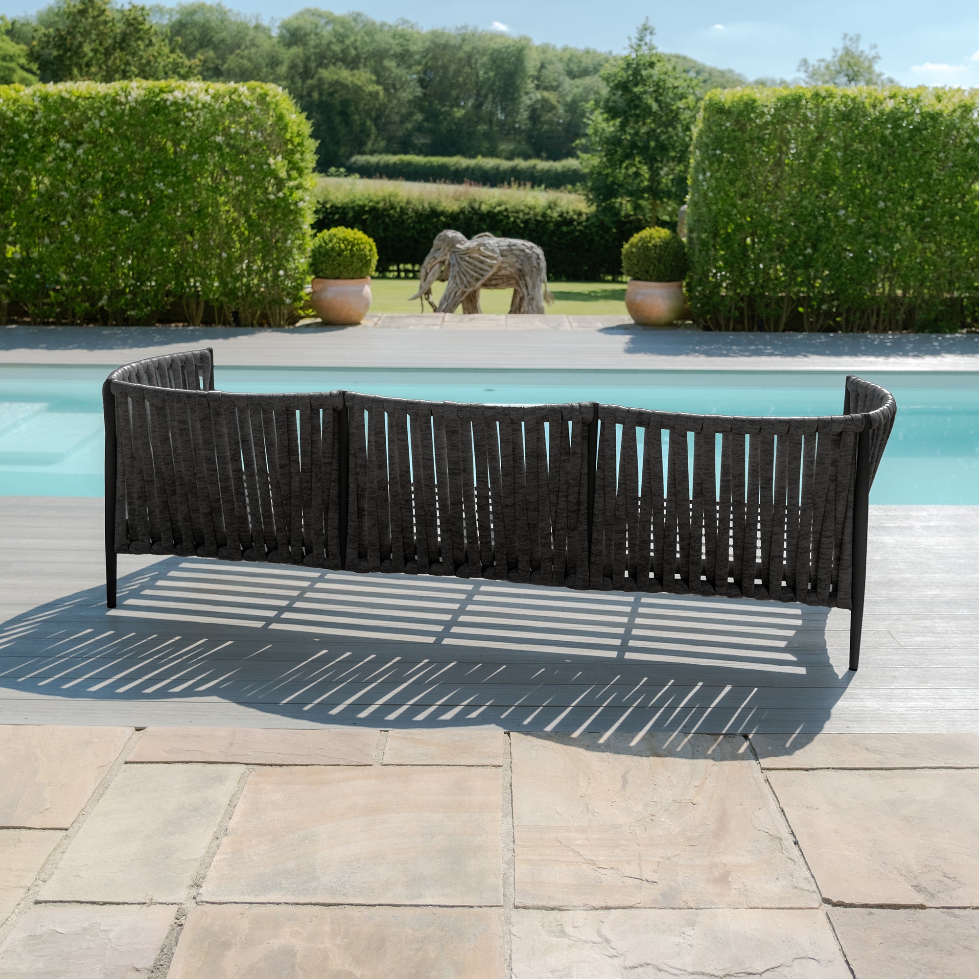 Milan Charcoal Outdoor Sofa Set | 3 Seater