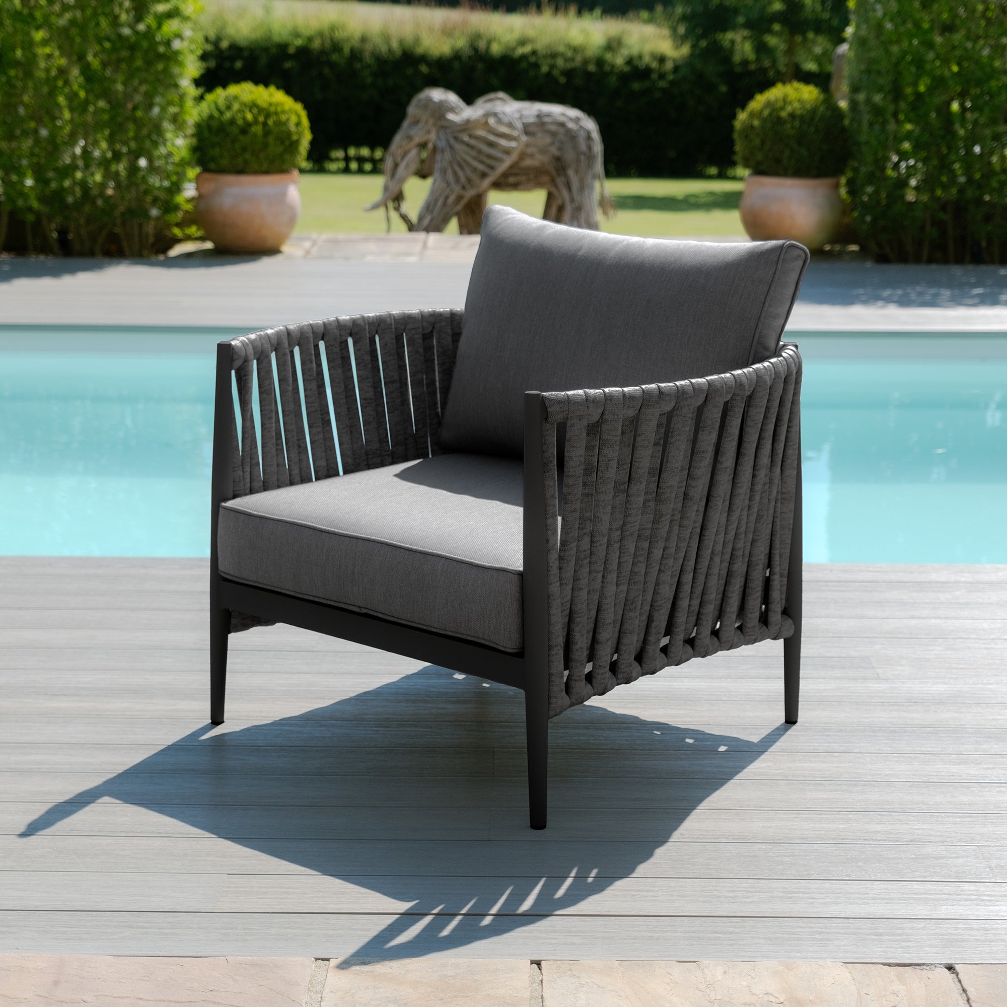 Milan Charcoal Outdoor Sofa Set | 3 Seater